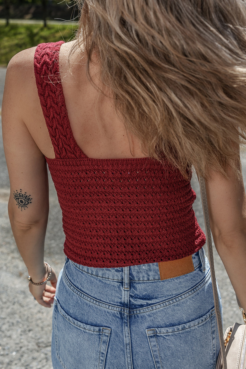 Burgundy Cable Knit Pointelle Slim Fit V Neck Sweater Vest - Premium Sweaters & Cardigans/Sweater Vests from Ashes 2 Wildflowers Boutique, LLC- Just $29! Shop now at Ashes 2 Wildflowers Boutique, LLC