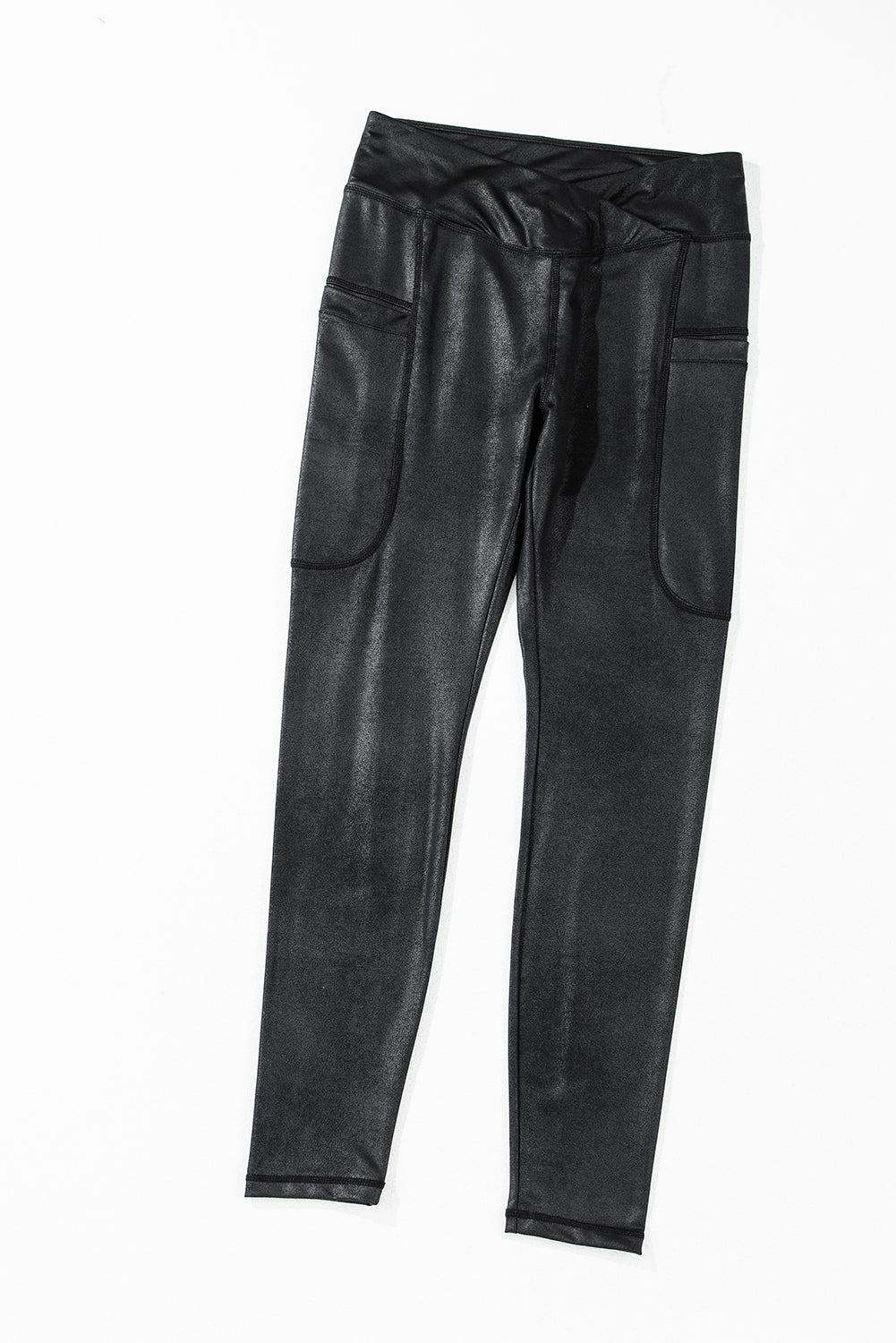 Black V Crossover High Waist Pocketed Leggings - Premium Bottoms/Leggings from Momma Done Gone Crafty- Just $28.20! Shop now at Momma Done Gone Crafty