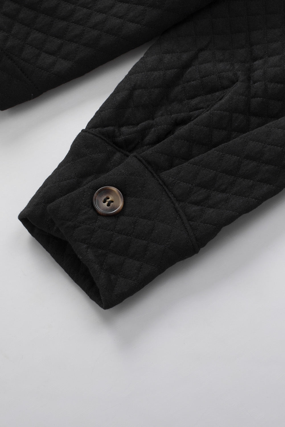 Black Lattice Texture Retro Flap Pocket Button Shacket - Premium Outerwear from Momma Done Gone Crafty- Just $59.10! Shop now at Momma Done Gone Crafty