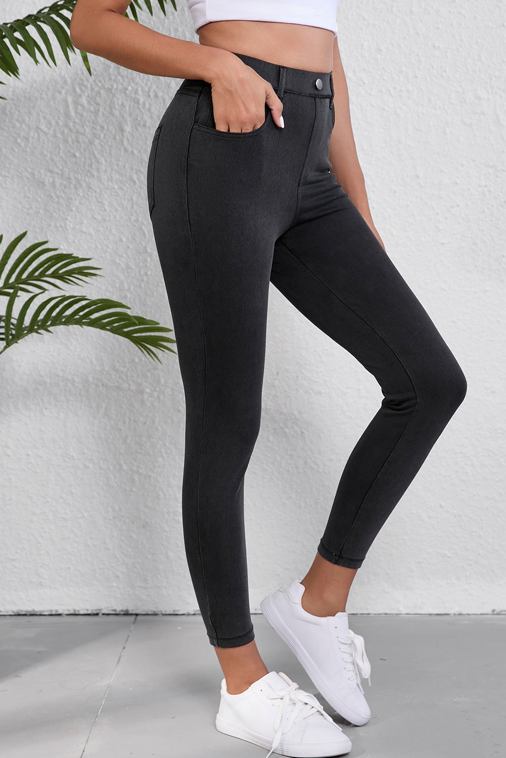 Black Skinny Fit Ankle High Waist Jeans - Premium Bottoms/Jeans from Momma Done Gone Crafty- Just $35.10! Shop now at Momma Done Gone Crafty