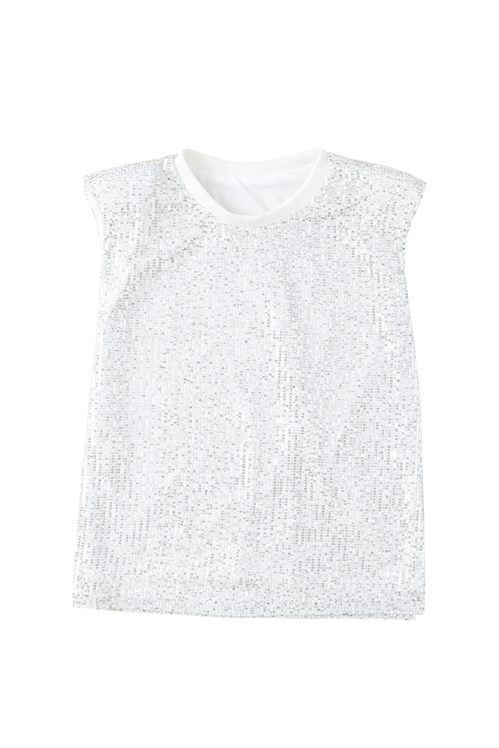 Apricot Sequin Round Neck Tank Top - Premium Tops from Momma Done Gone Crafty- Just $55.80! Shop now at Momma Done Gone Crafty