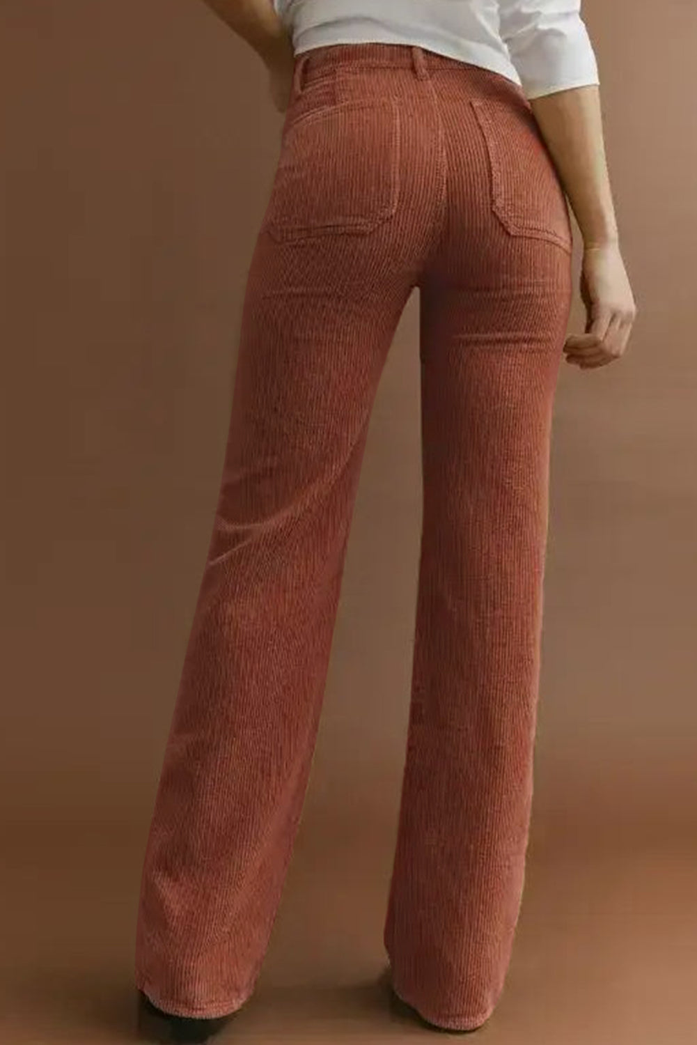 Brown High Waist Square Pockets Corduroy Pants - Premium Bottoms/Pants & Culotte from Momma Done Gone Crafty- Just $38.99! Shop now at Momma Done Gone Crafty