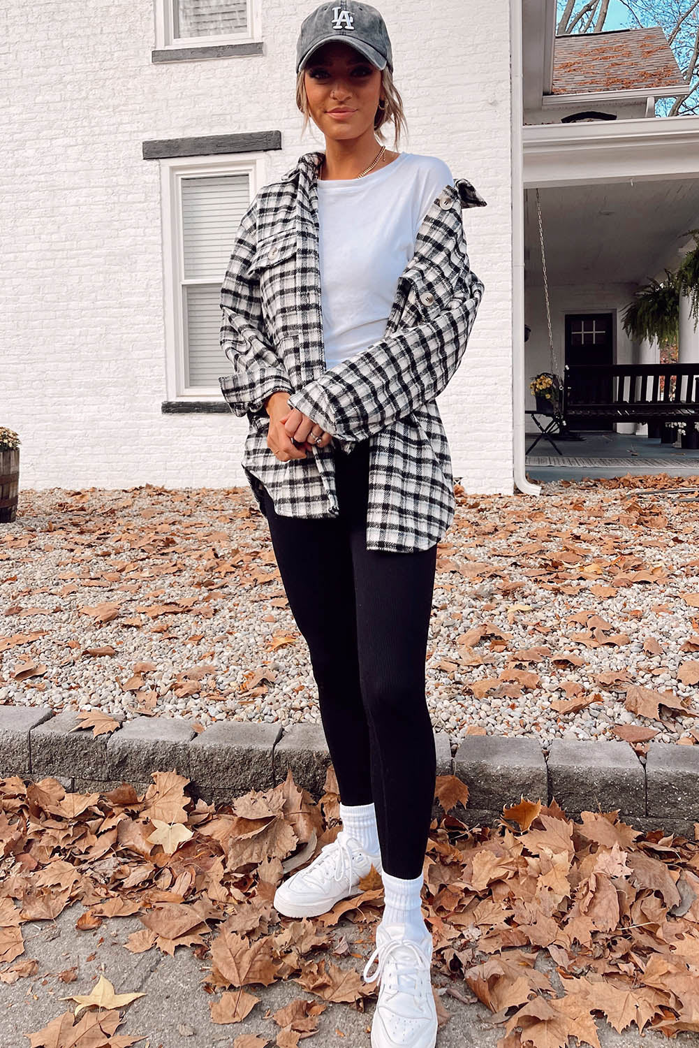 Black Plaid Print Chest Pockets Buttoned Tunic Shacket - Premium Outerwear from Momma Done Gone Crafty- Just $40.00! Shop now at Momma Done Gone Crafty