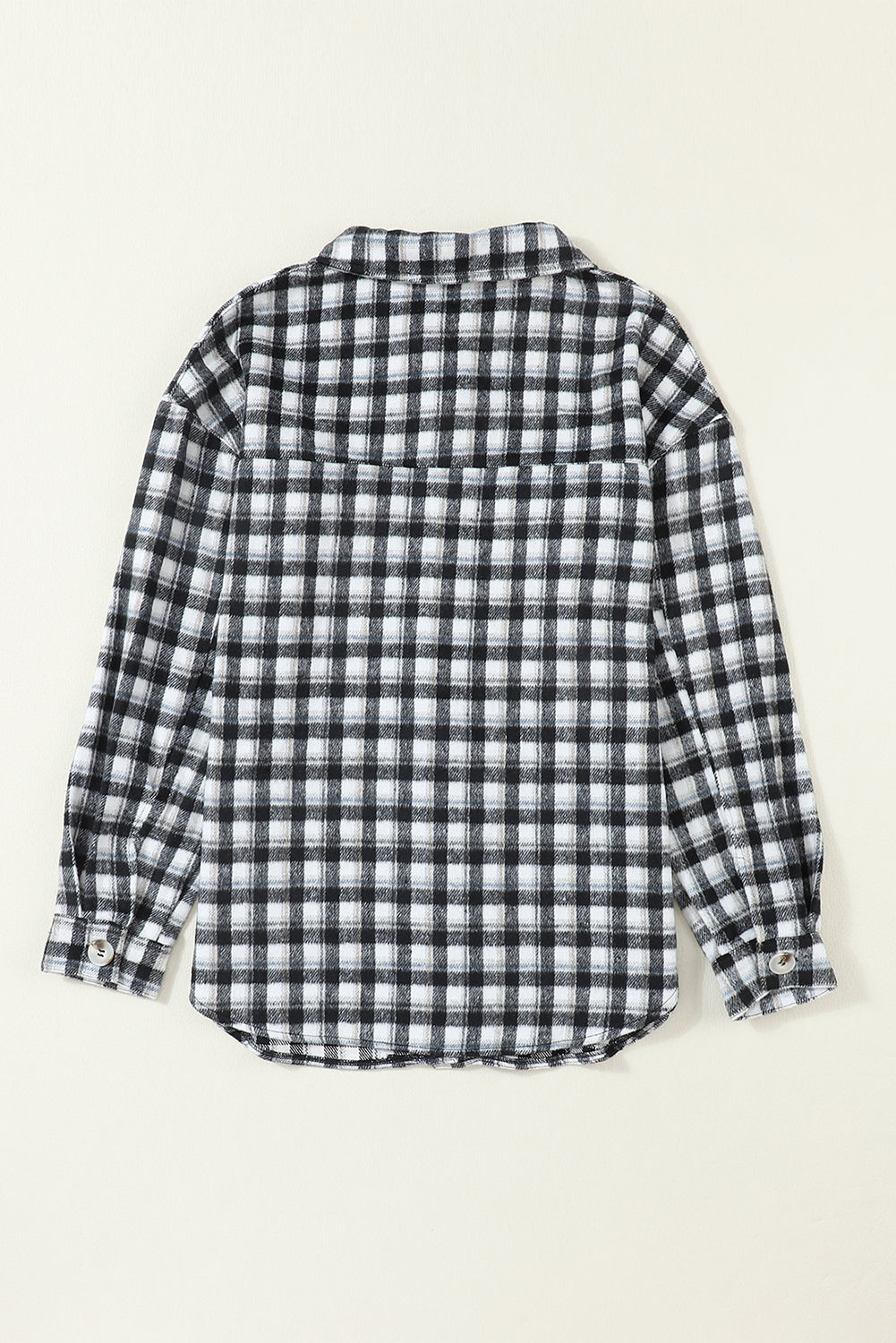 Black Plaid Print Chest Pockets Buttoned Tunic Shacket - Premium Outerwear from Momma Done Gone Crafty- Just $40! Shop now at Momma Done Gone Crafty