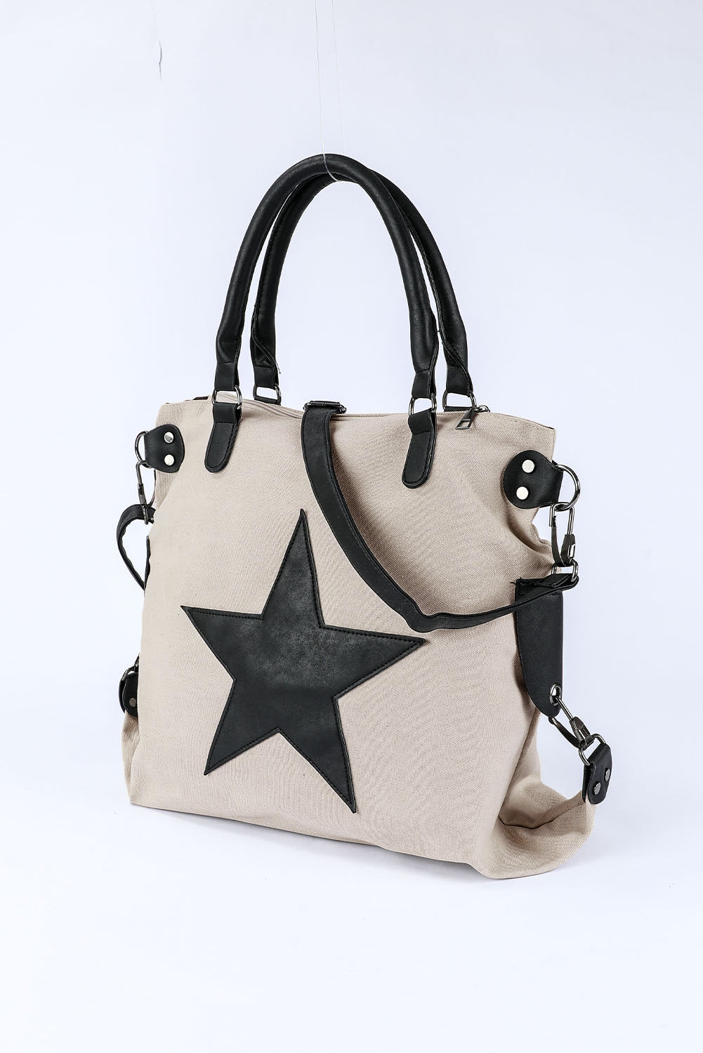 Beige Casual Five-pointed Star Canvas Tote Bag - Premium Shoes & Bags/Handbags from Ashes 2 Wildflowers Boutique, LLC- Just $23.64! Shop now at Ashes 2 Wildflowers Boutique, LLC