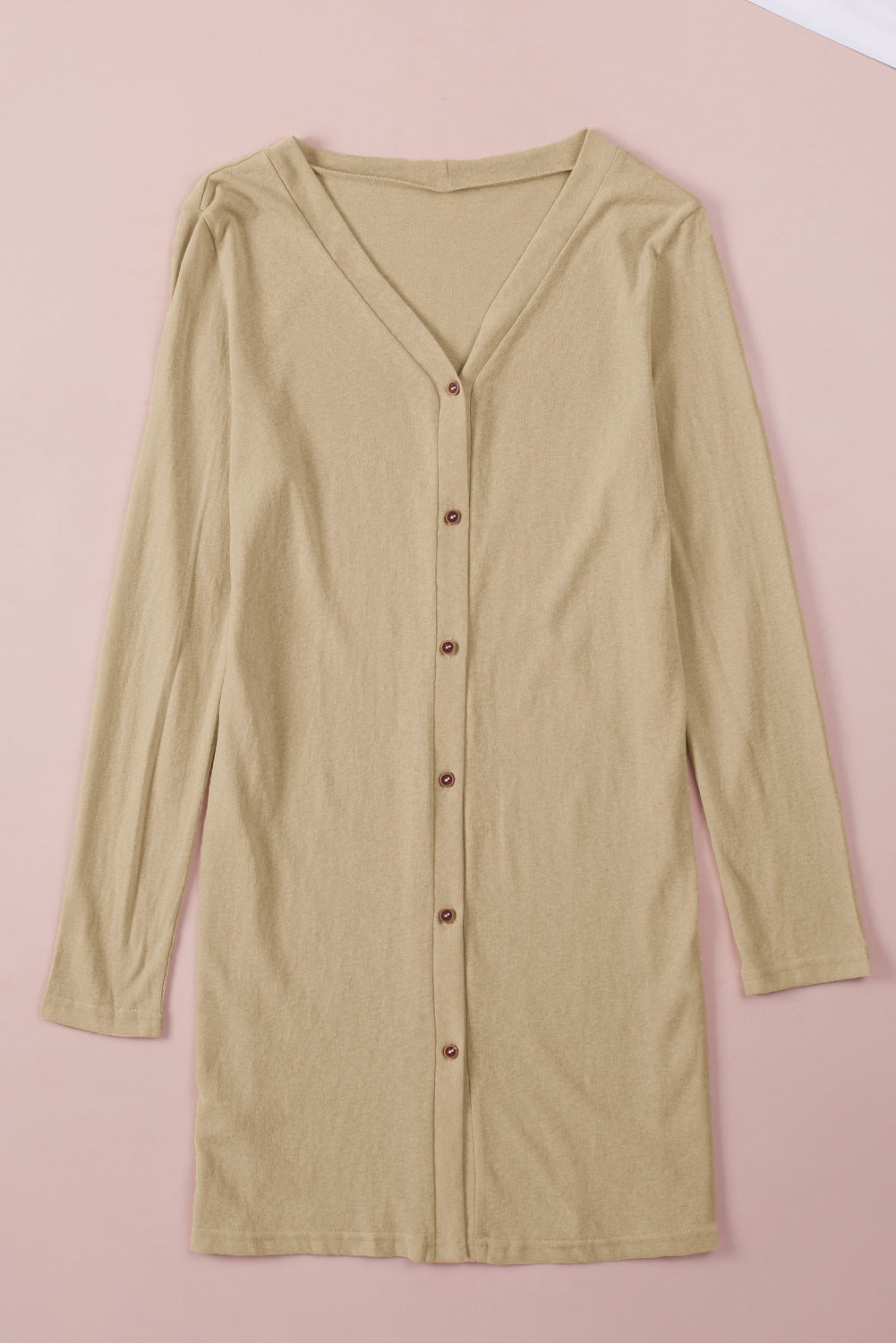 Solid Color Open-Front Buttons Cardigan - Premium Tops from Momma Done Gone Crafty- Just $19.80! Shop now at Momma Done Gone Crafty