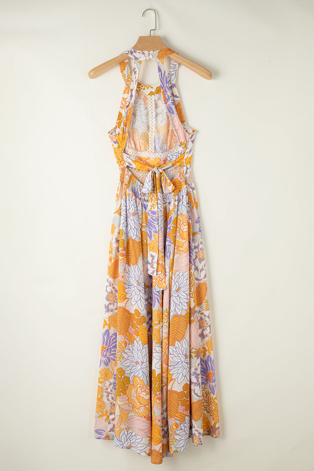 Orange Boho Floral Backless Lace up Sleeveless Maxi Dress - Premium Dresses/Maxi Dresses from Ashes 2 Wildflowers Boutique, LLC- Just $41.19! Shop now at Ashes 2 Wildflowers Boutique, LLC