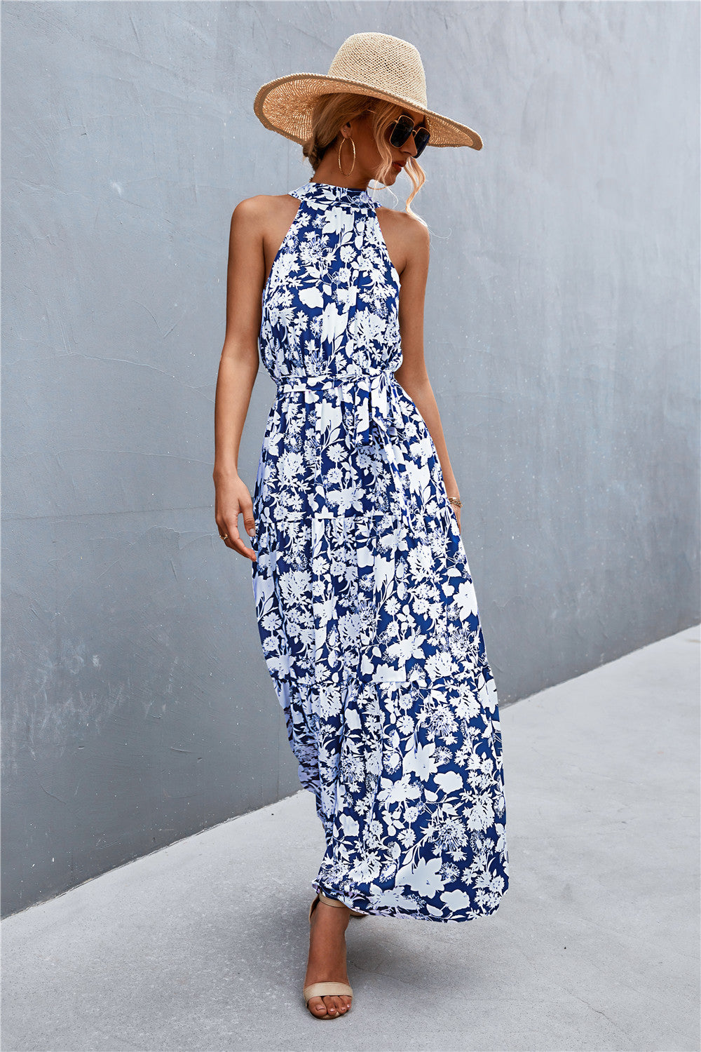 Printed Sleeveless Tie Waist Maxi Dress - Premium from Momma Done Gone Crafty- Just $45.99! Shop now at Momma Done Gone Crafty