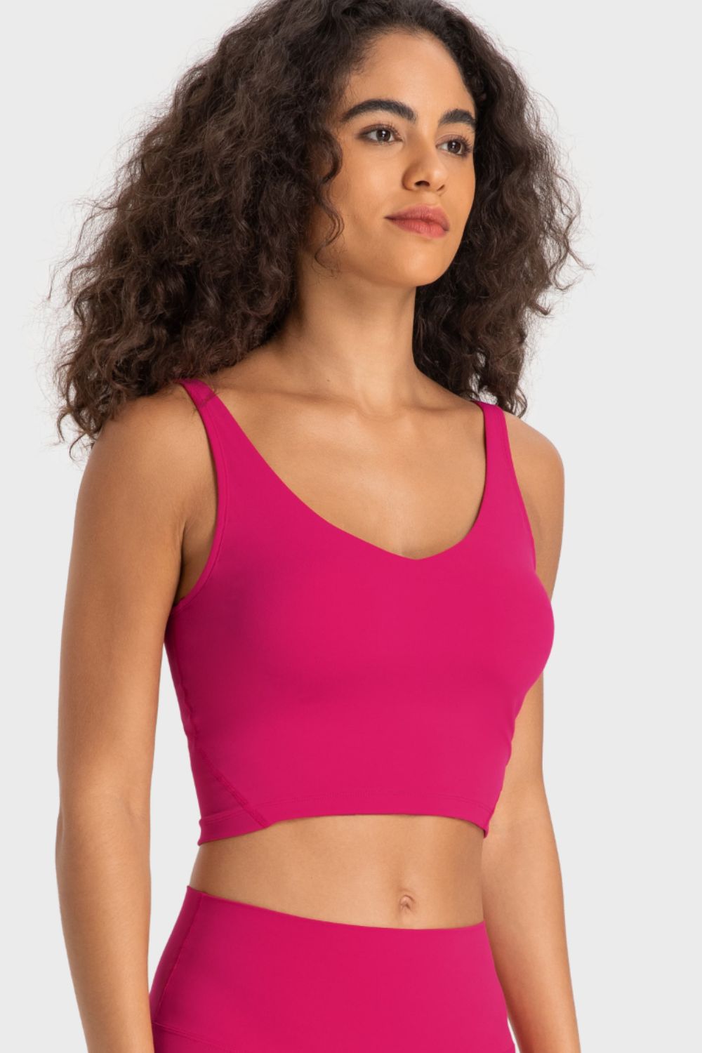 Deep V-Neck Crop Sports Bra - Premium from Momma Done Gone Crafty- Just $29.99! Shop now at Momma Done Gone Crafty