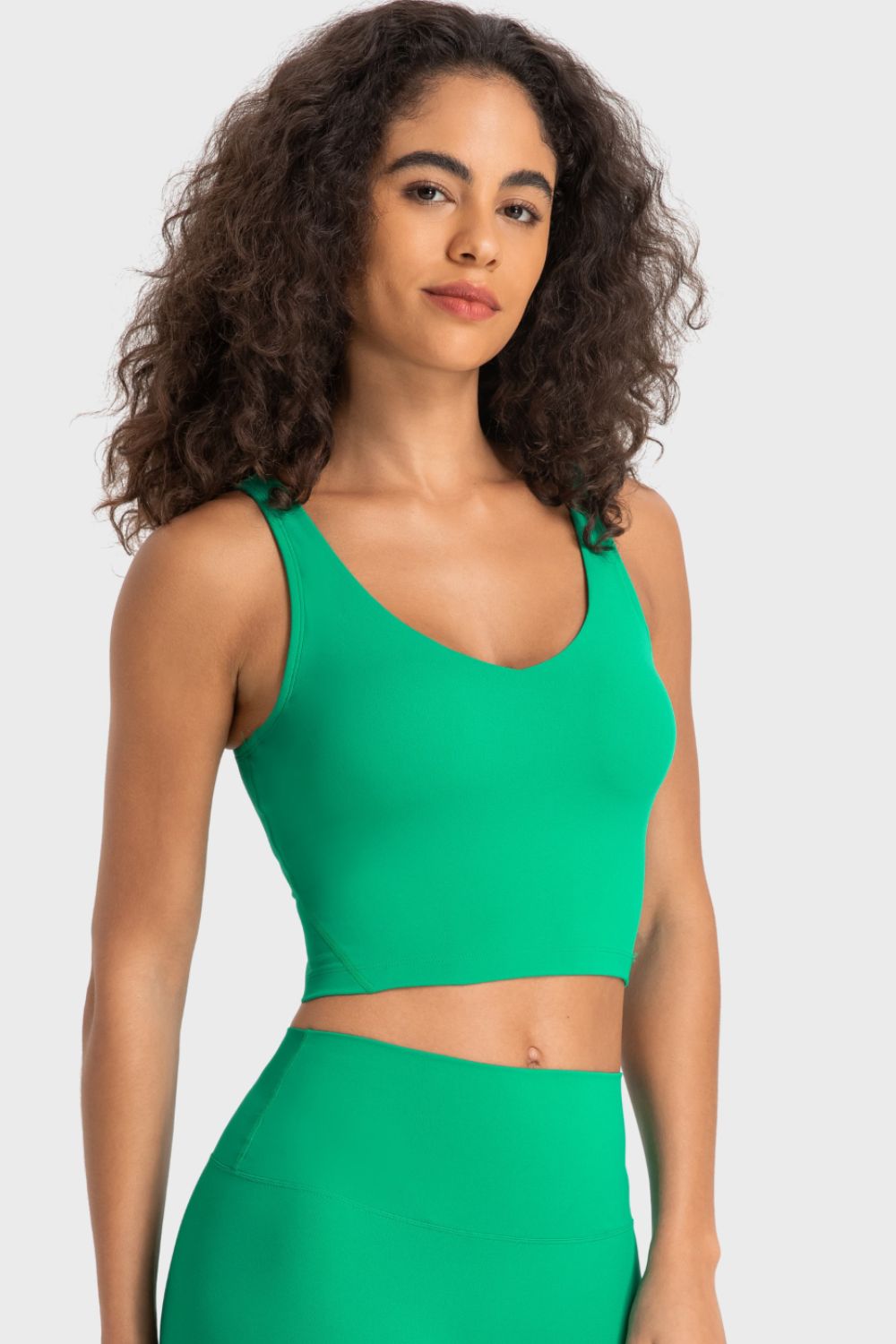 Deep V-Neck Crop Sports Bra - Premium from Momma Done Gone Crafty- Just $29.99! Shop now at Momma Done Gone Crafty