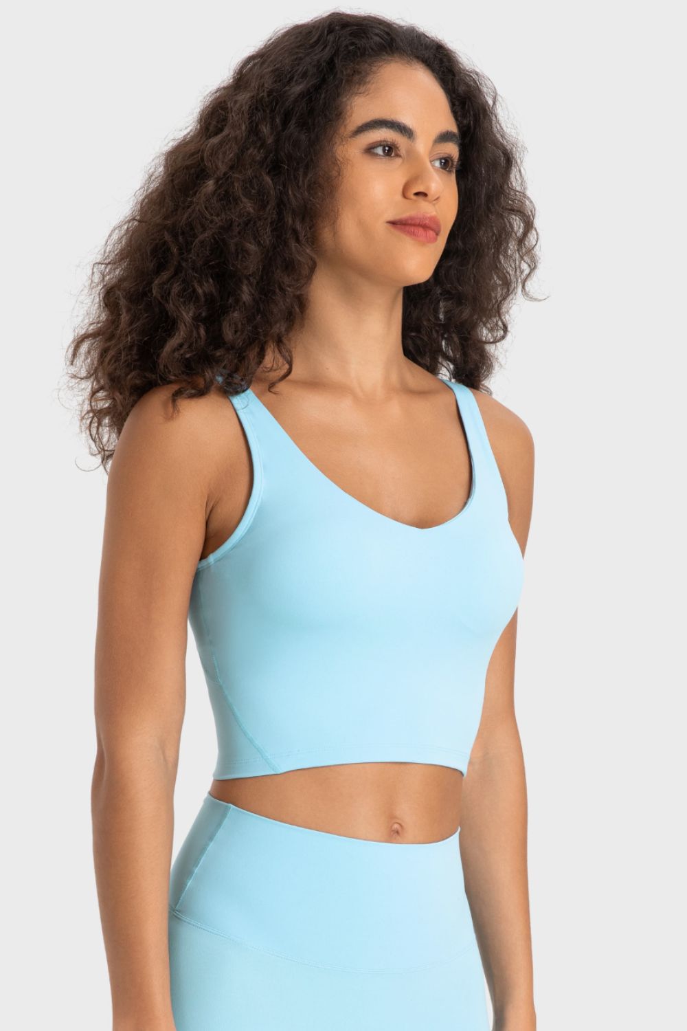 Deep V-Neck Crop Sports Bra - Premium from Momma Done Gone Crafty- Just $25.99! Shop now at Momma Done Gone Crafty
