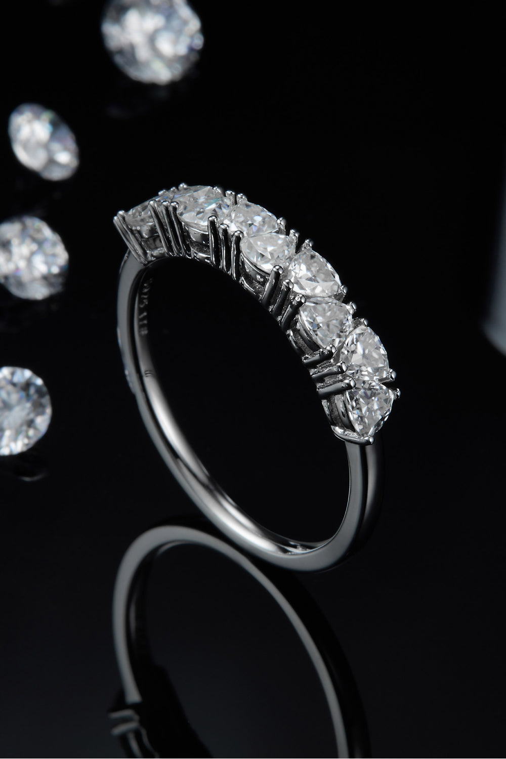 1 Carat Moissanite 925 Sterling Silver Half-Eternity Ring - Premium from Momma Done Gone Crafty- Just $109.99! Shop now at Momma Done Gone Crafty