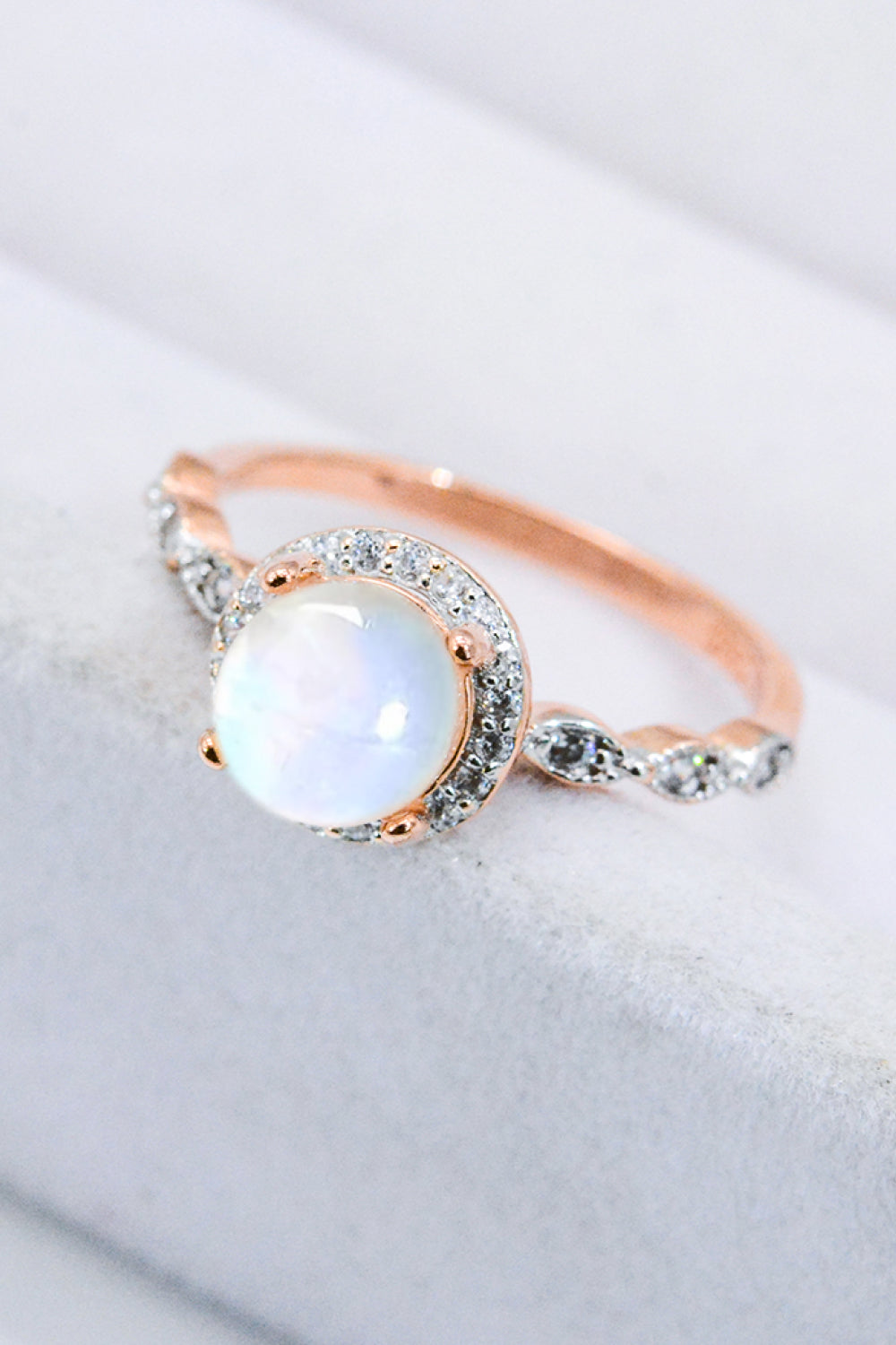 Round Moonstone Ring - Premium from Momma Done Gone Crafty- Just $42.99! Shop now at Momma Done Gone Crafty