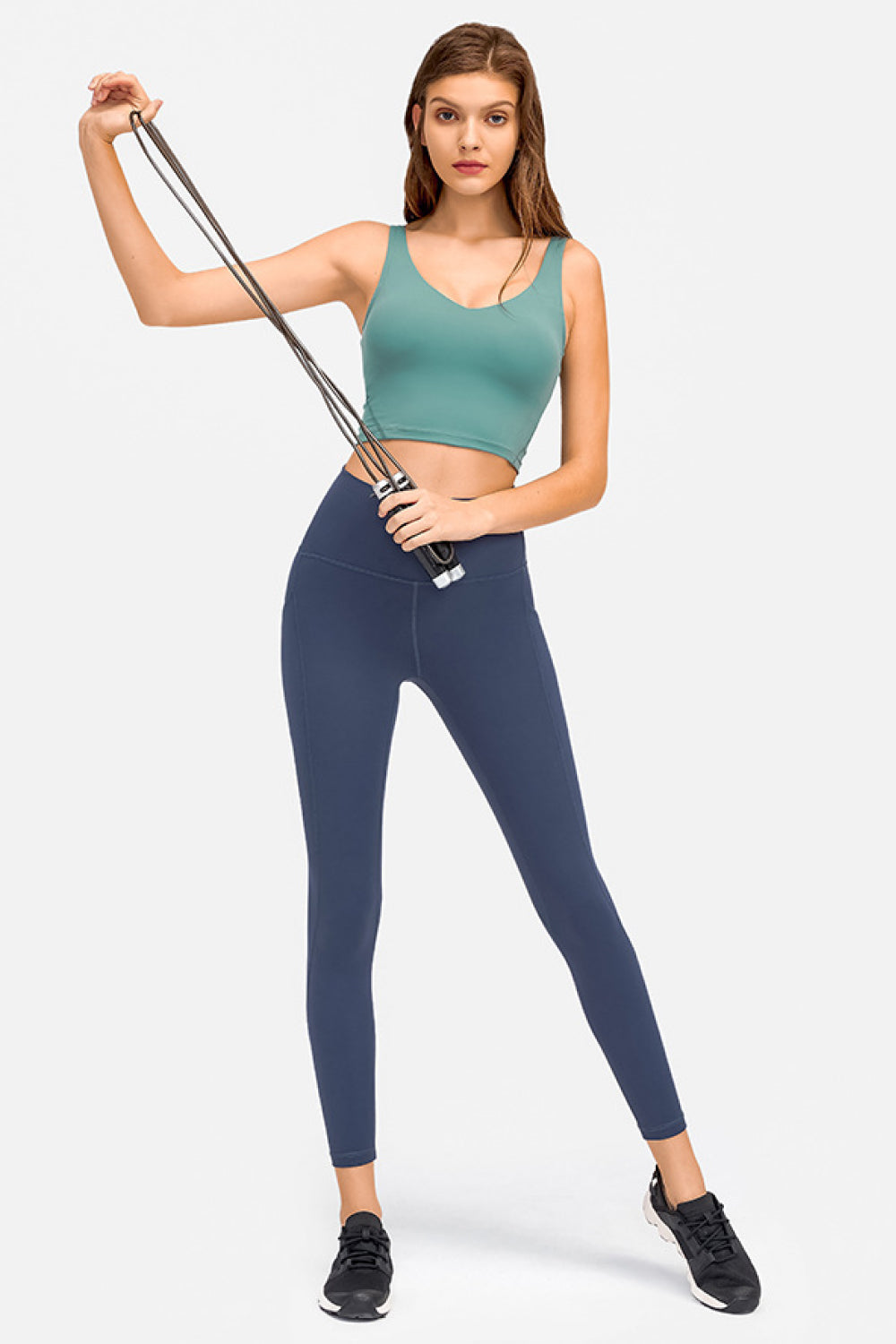 Deep V-Neck Crop Sports Bra - Premium from Momma Done Gone Crafty- Just $29.99! Shop now at Momma Done Gone Crafty