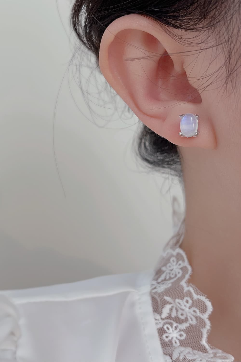 High Quality Natural Moonstone 925 Sterling Silver Stud Earrings - Premium from Momma Done Gone Crafty- Just $51.99! Shop now at Momma Done Gone Crafty