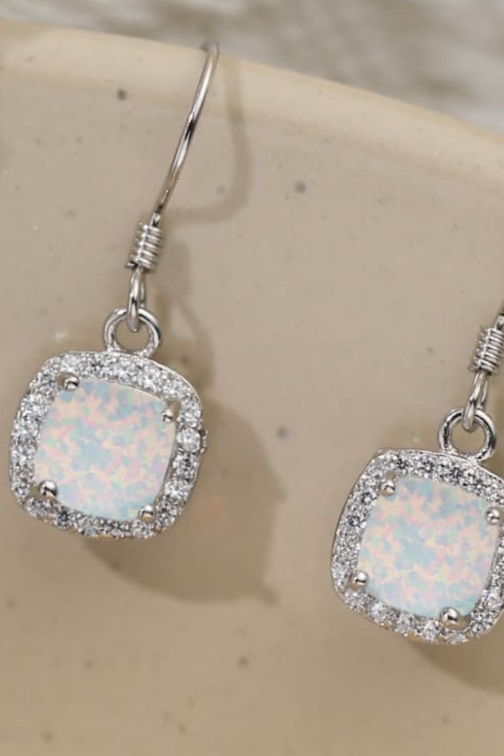 Opal Square Drop Earrings - Premium from Momma Done Gone Crafty- Just $52.99! Shop now at Momma Done Gone Crafty