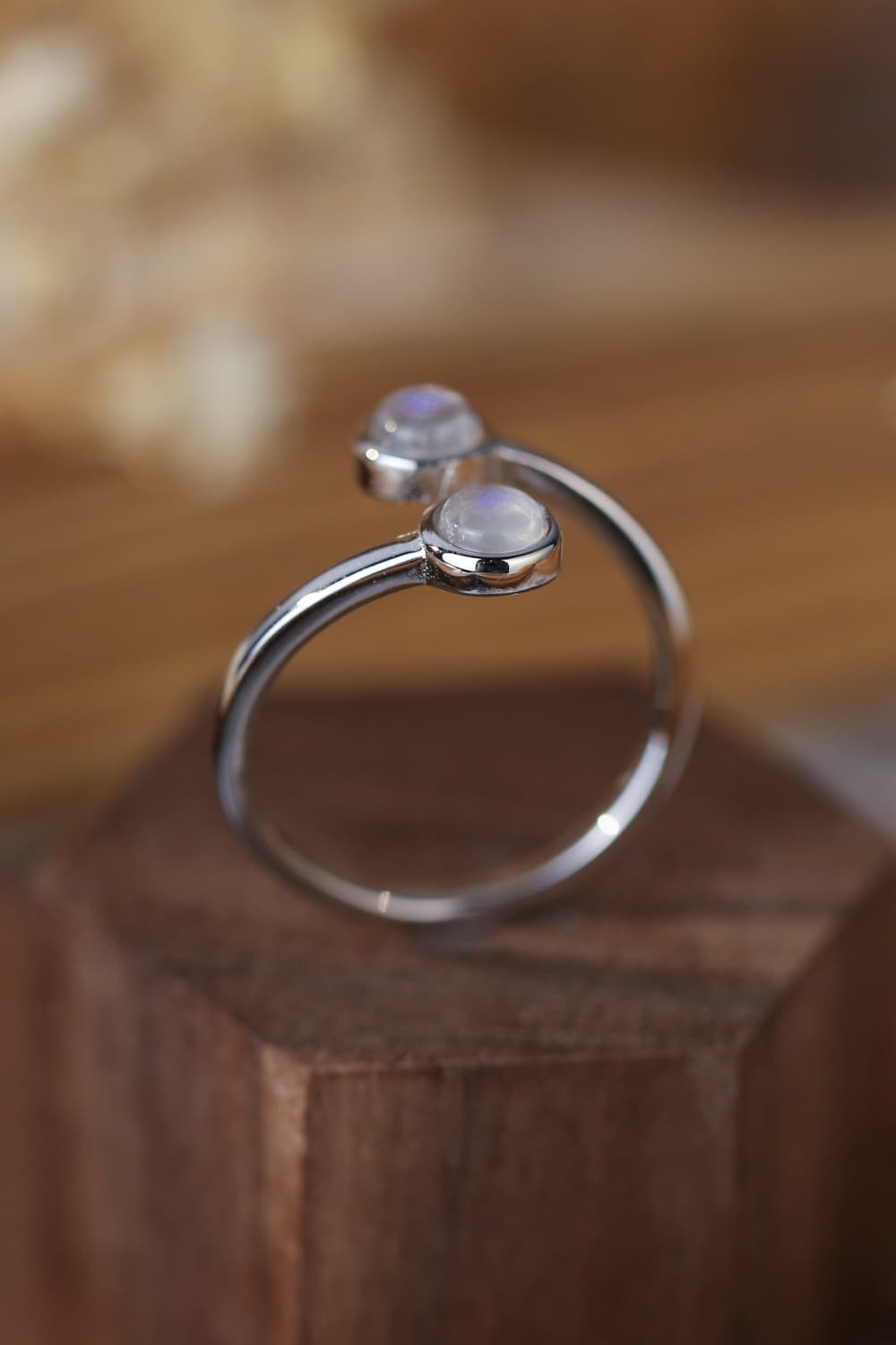 High Quality Natural Moonstone 925 Sterling Silver Toi Et Moi Ring - Premium from Momma Done Gone Crafty- Just $45.99! Shop now at Momma Done Gone Crafty