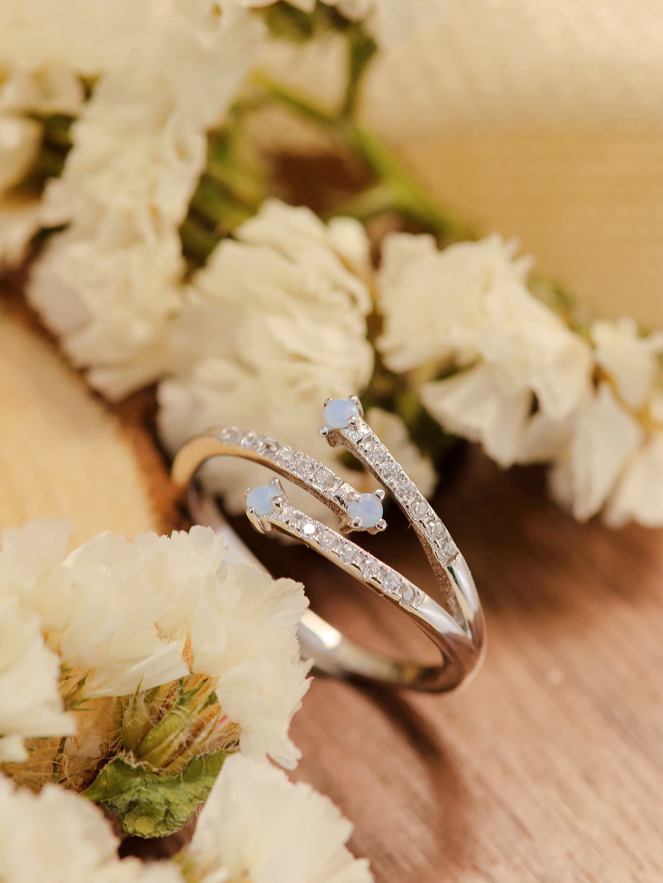 Moonstone Platinum-Plated Ring - Premium from Momma Done Gone Crafty- Just $40.99! Shop now at Momma Done Gone Crafty