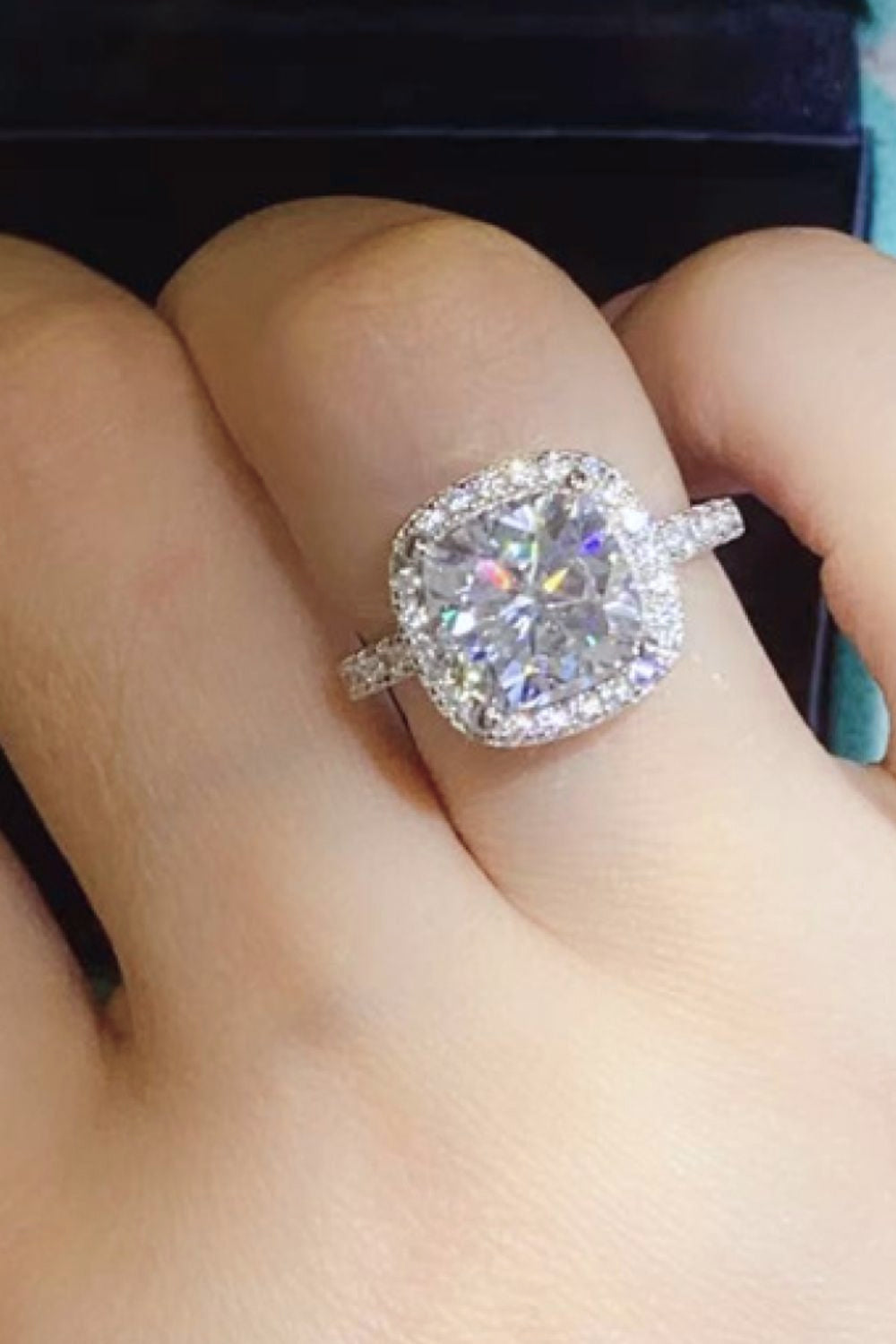 3 Carat Moissanite 925 Sterling Silver Square Ring - Premium from Momma Done Gone Crafty- Just $243.99! Shop now at Momma Done Gone Crafty