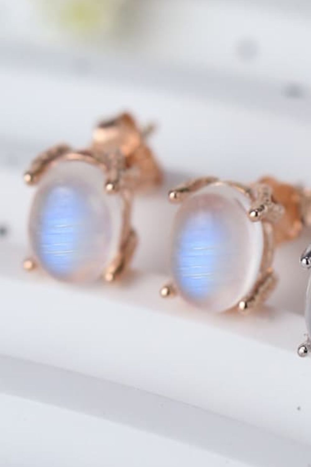 High Quality Natural Moonstone 925 Sterling Silver Stud Earrings - Premium from Momma Done Gone Crafty- Just $51.99! Shop now at Momma Done Gone Crafty