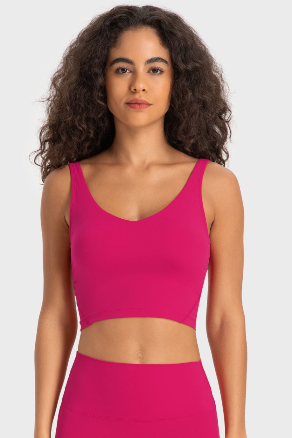 Deep V-Neck Crop Sports Bra - Premium from Momma Done Gone Crafty- Just $25.99! Shop now at Momma Done Gone Crafty