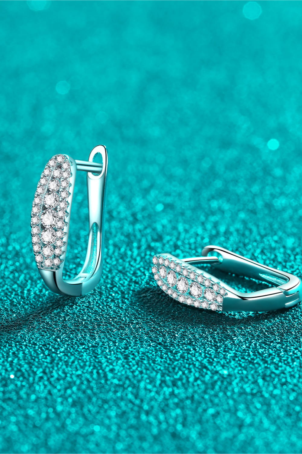 Moissanite Rhodium-Plated Earrings - Premium from Momma Done Gone Crafty- Just $63.99! Shop now at Momma Done Gone Crafty