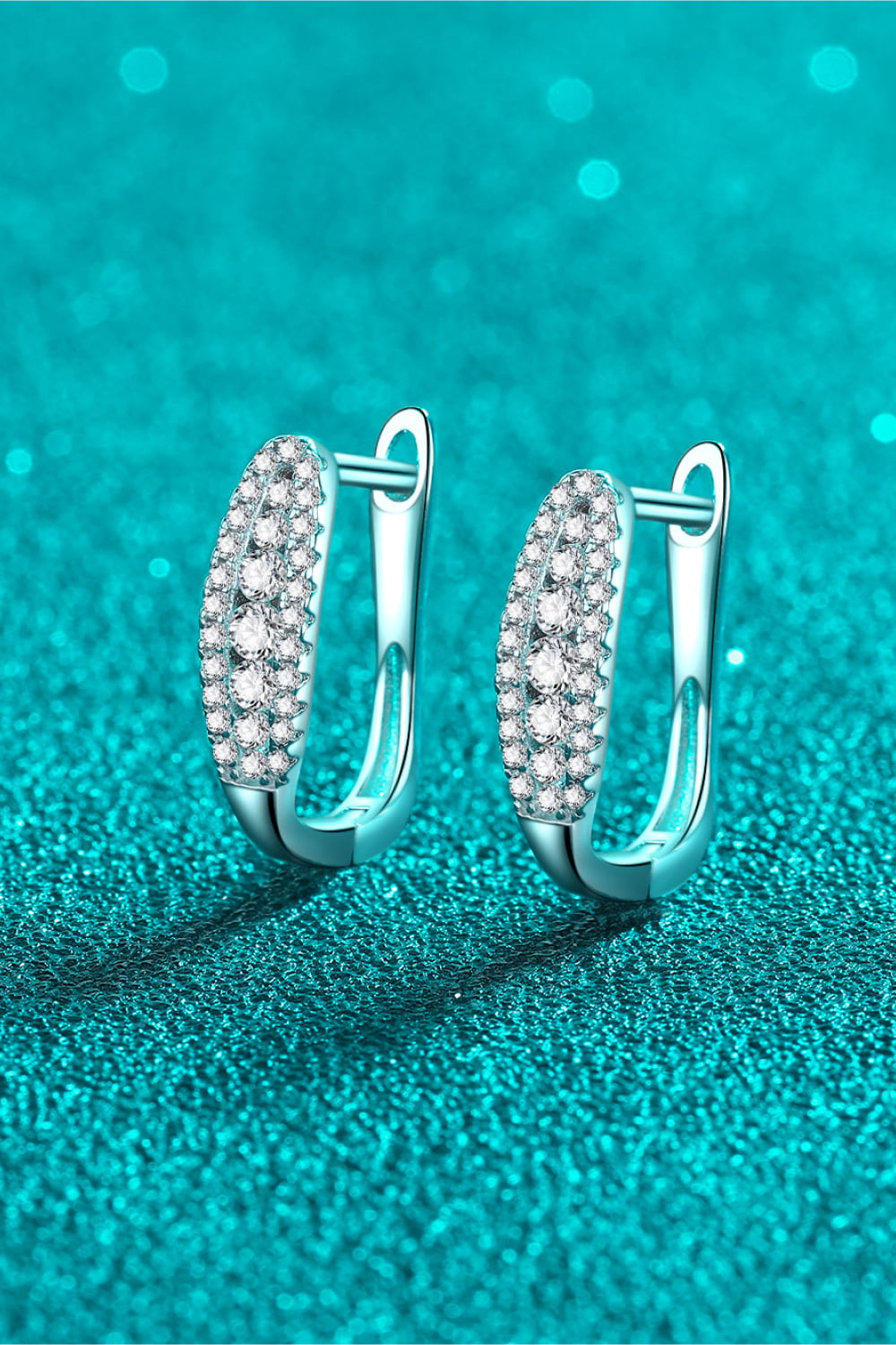 Moissanite Rhodium-Plated Earrings - Premium from Momma Done Gone Crafty- Just $63.99! Shop now at Momma Done Gone Crafty
