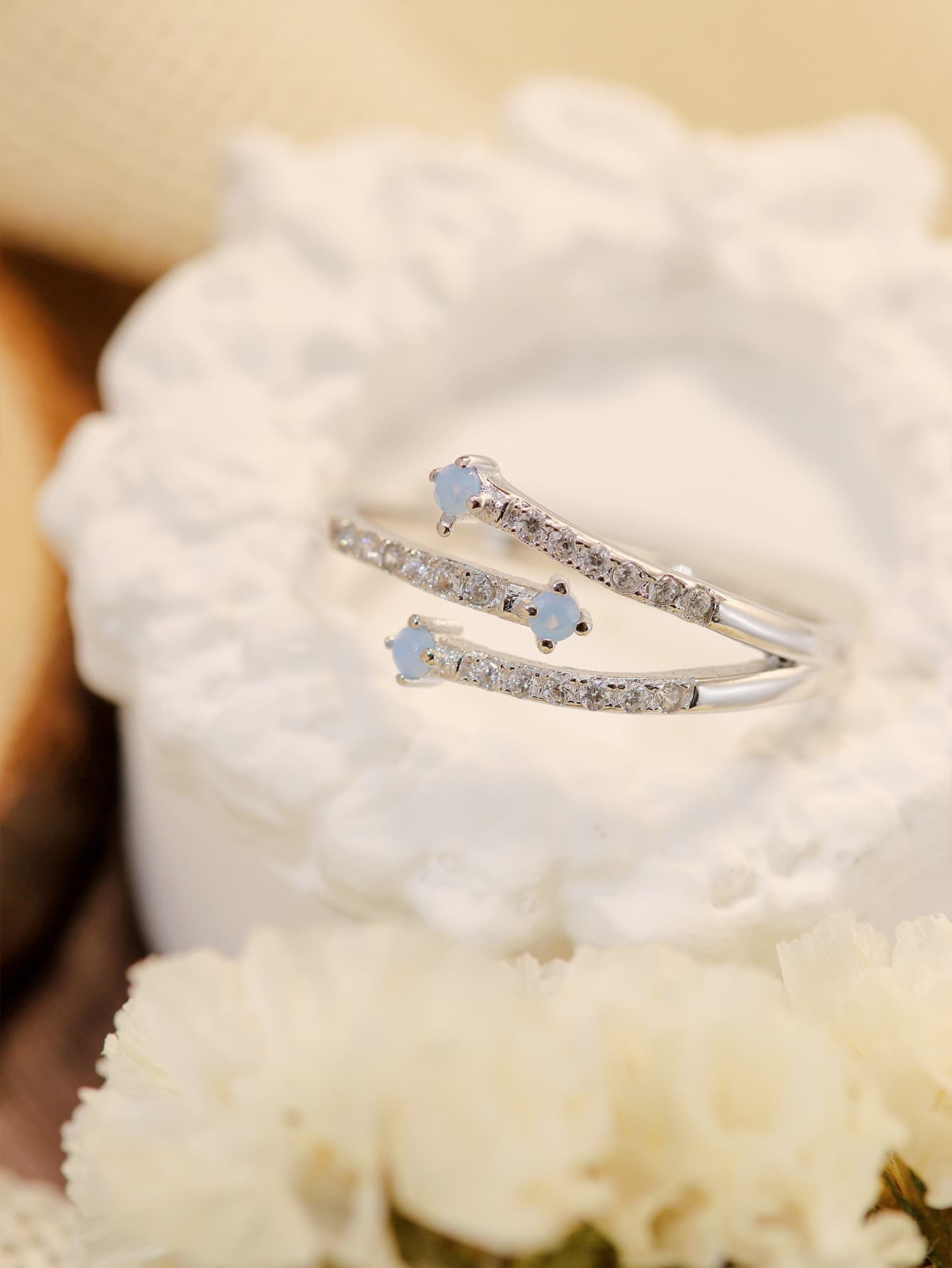 Moonstone Platinum-Plated Ring - Premium from Momma Done Gone Crafty- Just $40.99! Shop now at Momma Done Gone Crafty