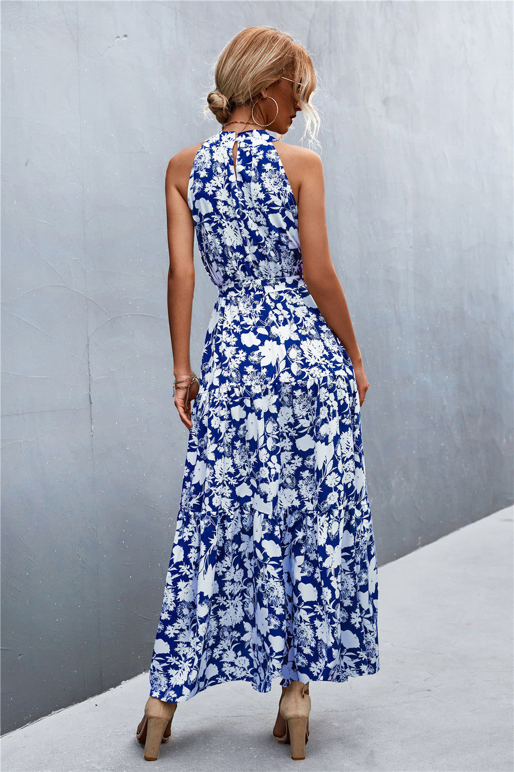 Printed Sleeveless Tie Waist Maxi Dress - Premium from Momma Done Gone Crafty- Just $45.99! Shop now at Momma Done Gone Crafty