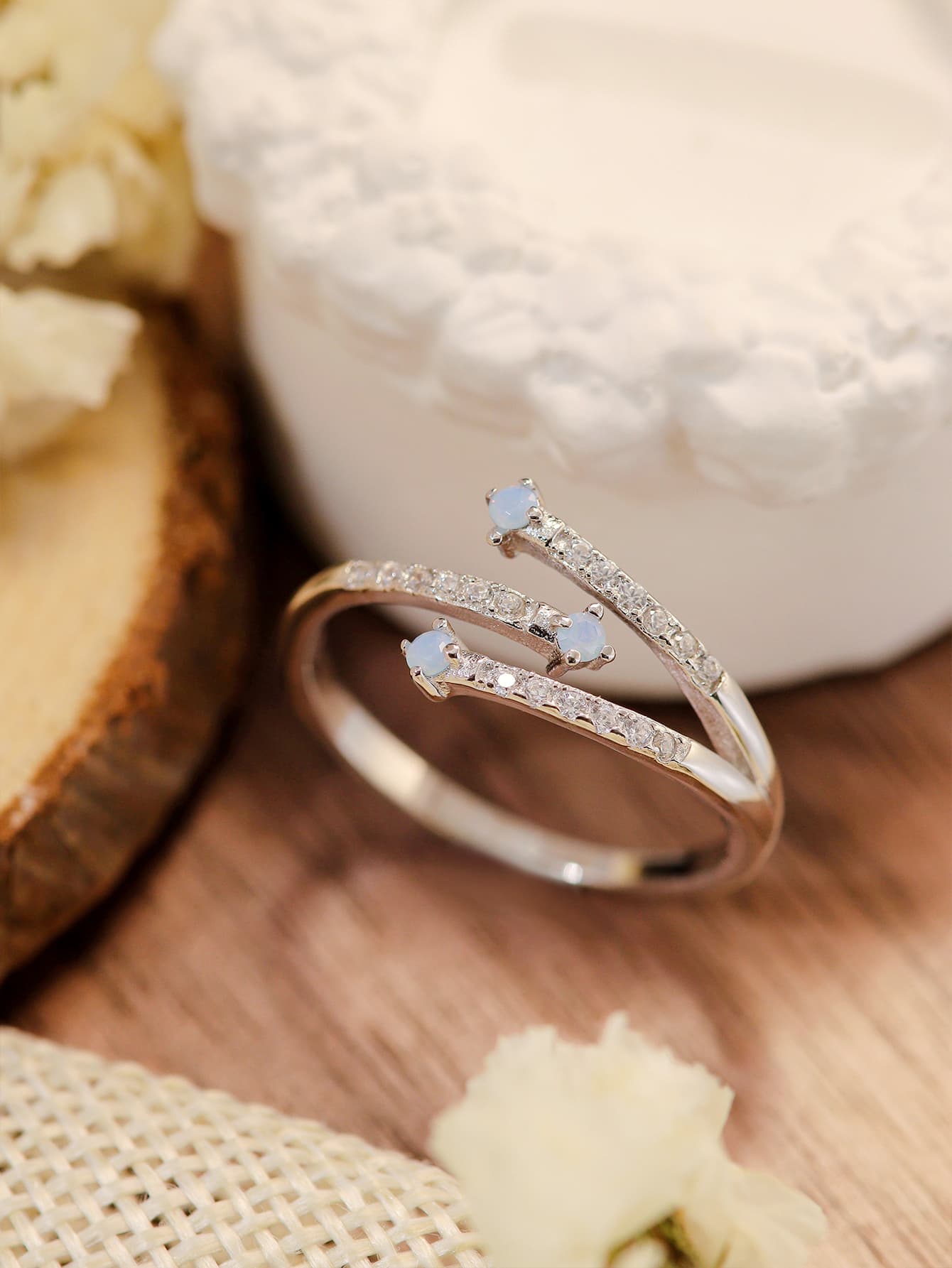 Moonstone Platinum-Plated Ring - Premium from Momma Done Gone Crafty- Just $40.99! Shop now at Momma Done Gone Crafty