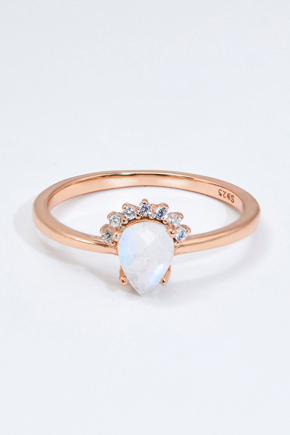 18K Rose Gold-Plated Pear Shape Natural Moonstone Ring - Premium from Momma Done Gone Crafty- Just $41.99! Shop now at Momma Done Gone Crafty