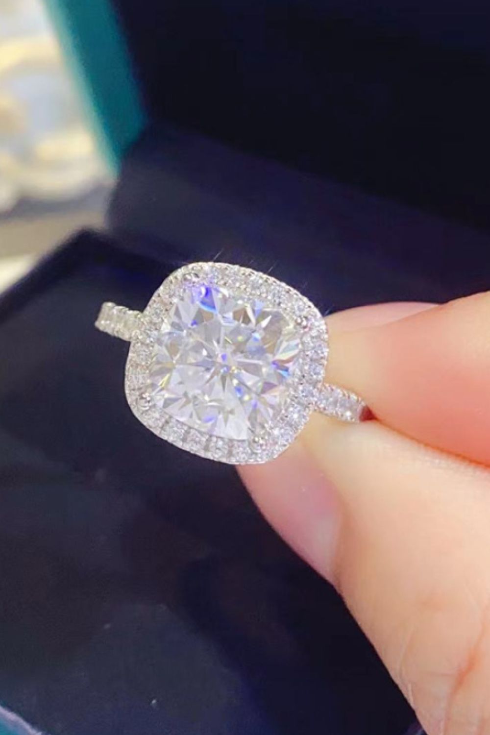 3 Carat Moissanite 925 Sterling Silver Square Ring - Premium from Momma Done Gone Crafty- Just $243.99! Shop now at Momma Done Gone Crafty