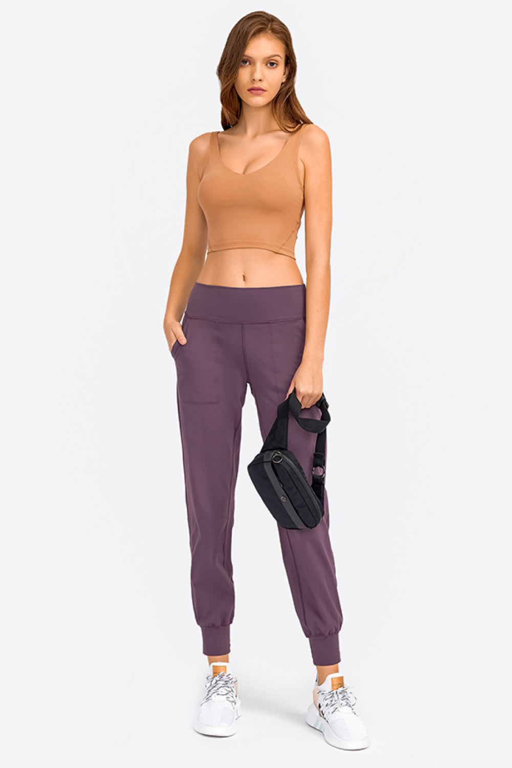 Deep V-Neck Crop Sports Bra - Premium from Momma Done Gone Crafty- Just $25.99! Shop now at Momma Done Gone Crafty