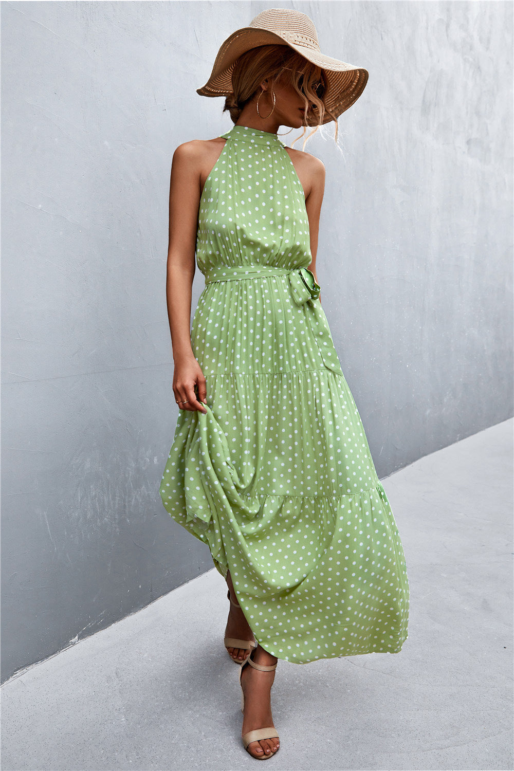 Printed Sleeveless Tie Waist Maxi Dress - Premium from Momma Done Gone Crafty- Just $45.99! Shop now at Momma Done Gone Crafty