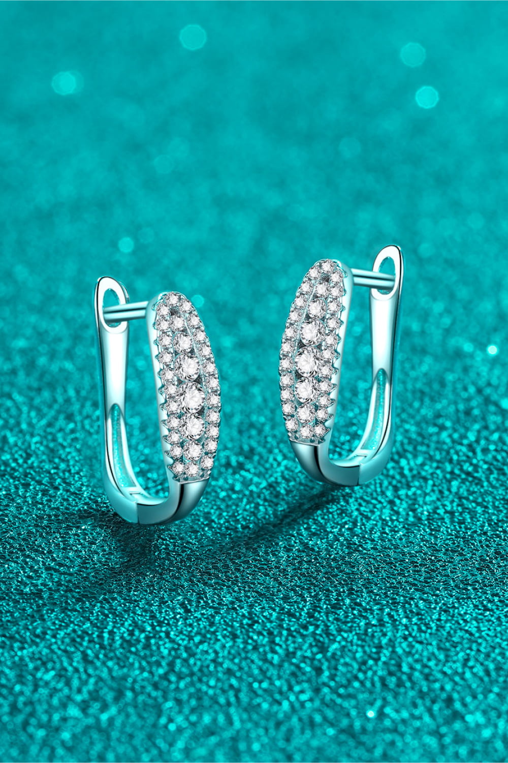 Moissanite Rhodium-Plated Earrings - Premium from Momma Done Gone Crafty- Just $63.99! Shop now at Momma Done Gone Crafty