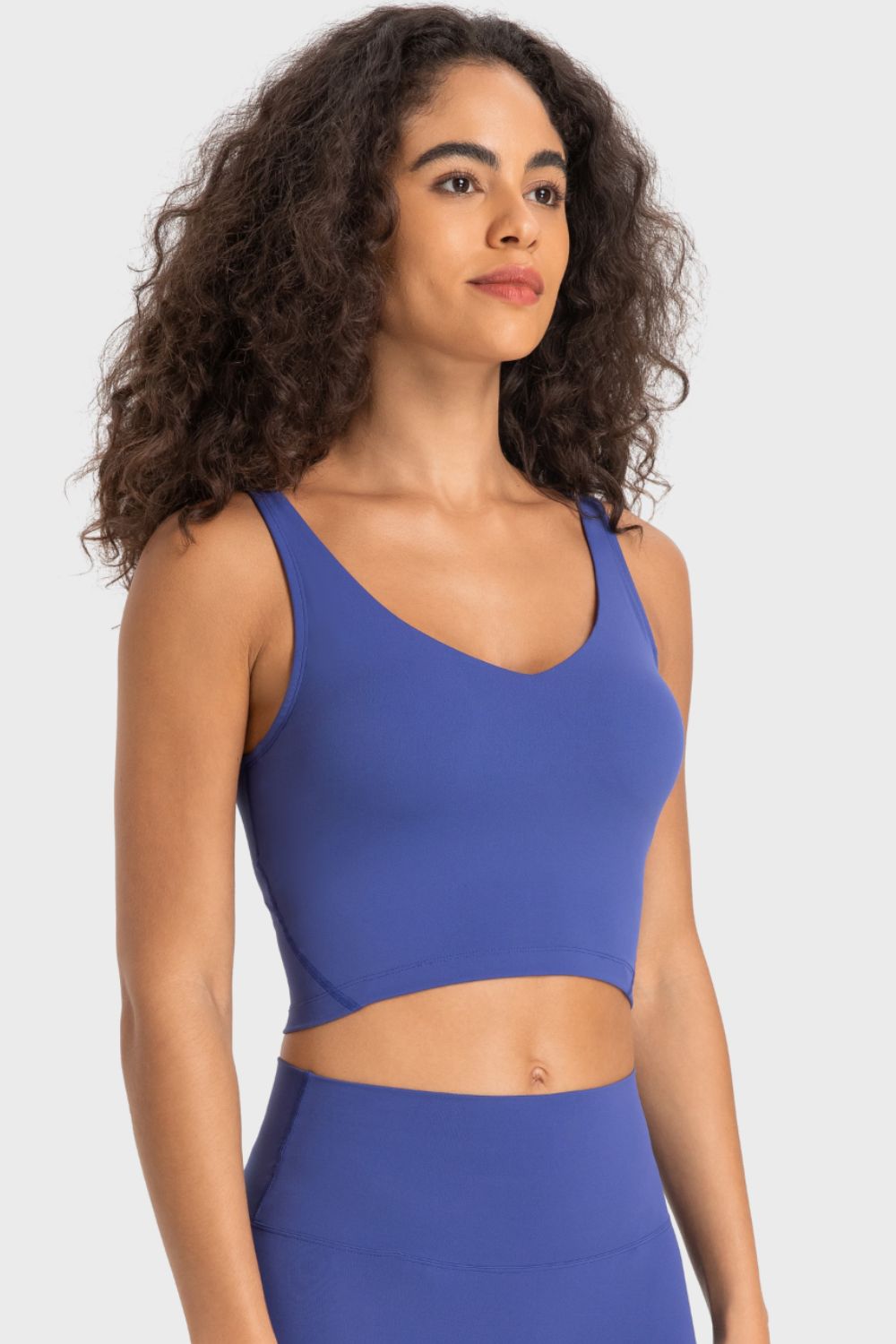 Deep V-Neck Crop Sports Bra - Premium from Momma Done Gone Crafty- Just $25.99! Shop now at Momma Done Gone Crafty