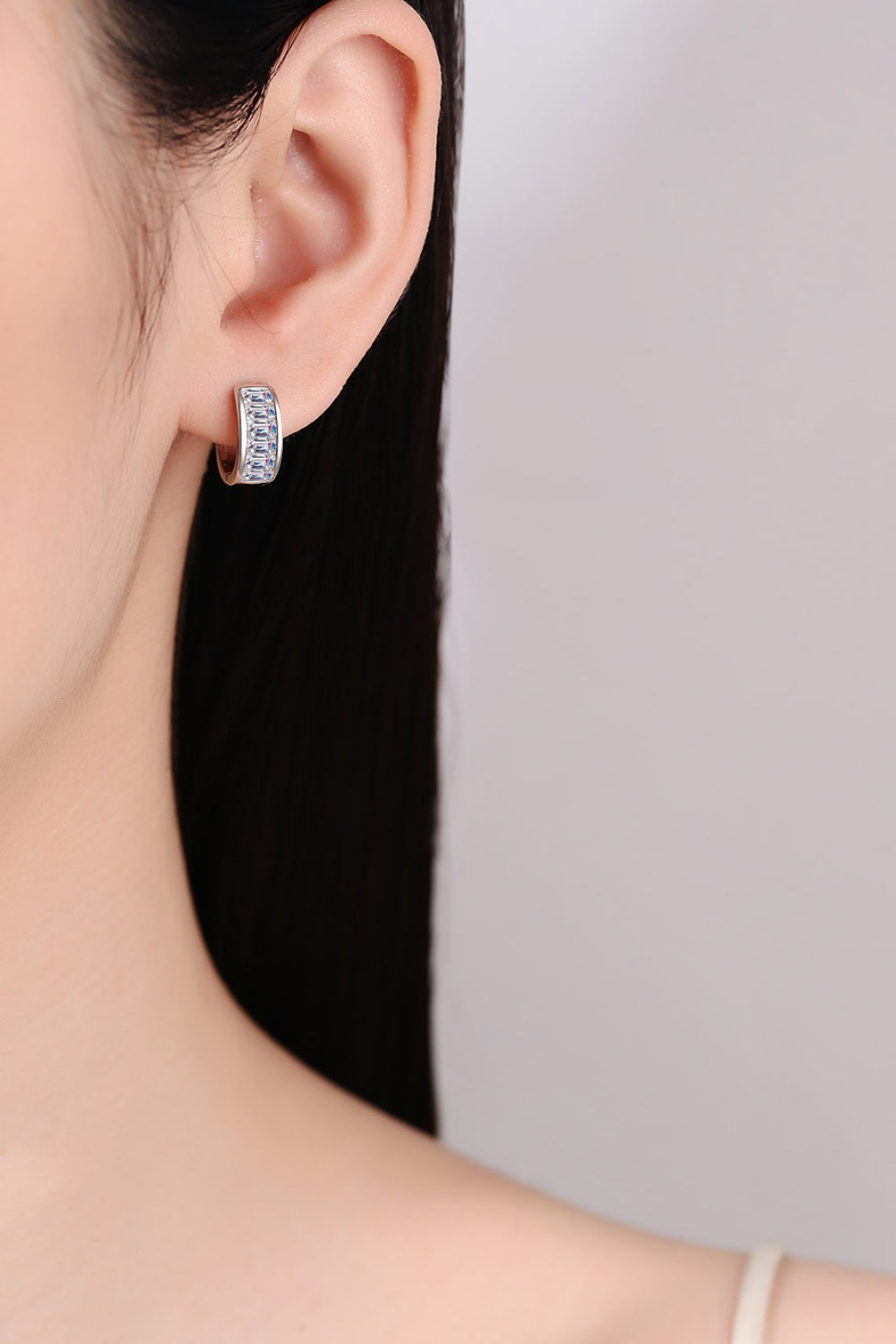 1.8 Carat Moissanite 925 Sterling Silver Huggie Earrings - Premium from Momma Done Gone Crafty- Just $209.99! Shop now at Momma Done Gone Crafty