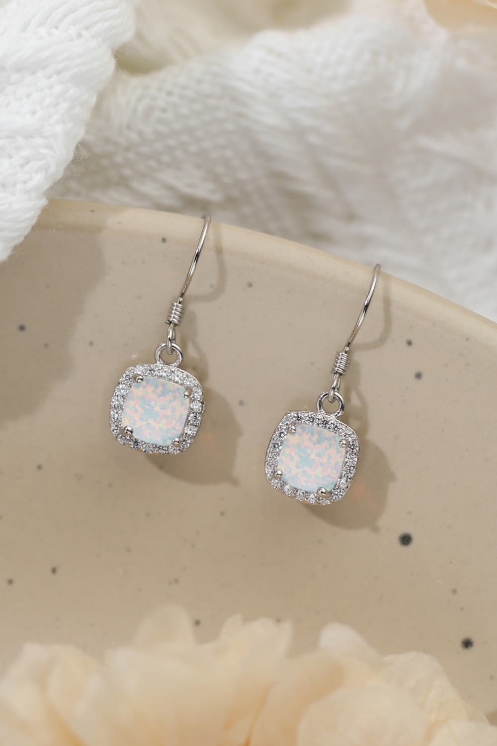 Opal Square Drop Earrings - Premium from Momma Done Gone Crafty- Just $52.99! Shop now at Momma Done Gone Crafty