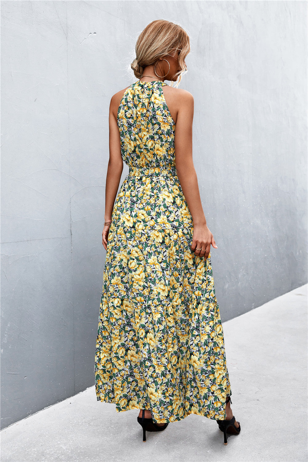 Printed Sleeveless Tie Waist Maxi Dress - Premium from Momma Done Gone Crafty- Just $45.99! Shop now at Momma Done Gone Crafty
