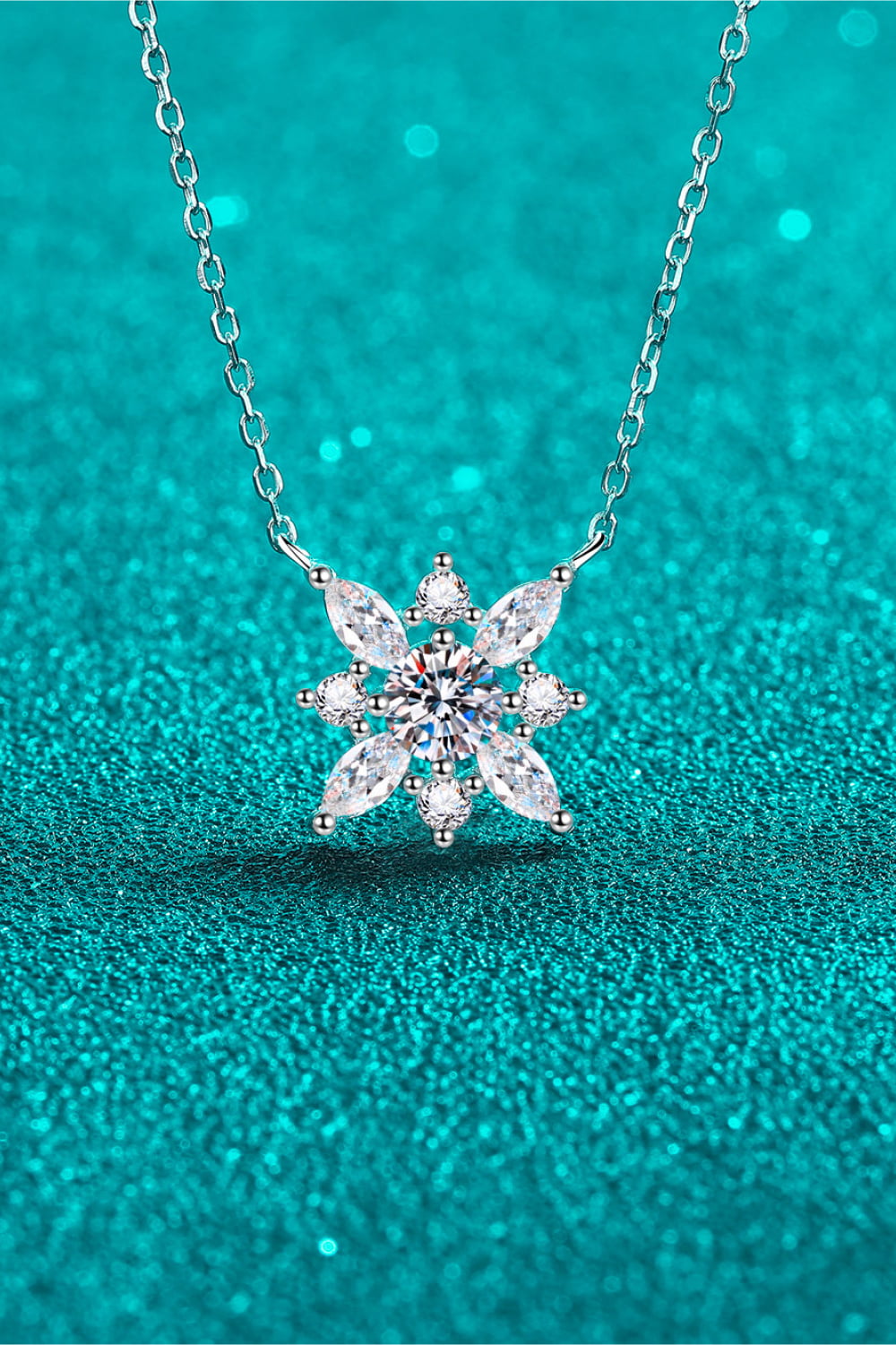 Moissanite Rhodium-Plated Necklace - Premium from Momma Done Gone Crafty- Just $66.99! Shop now at Momma Done Gone Crafty