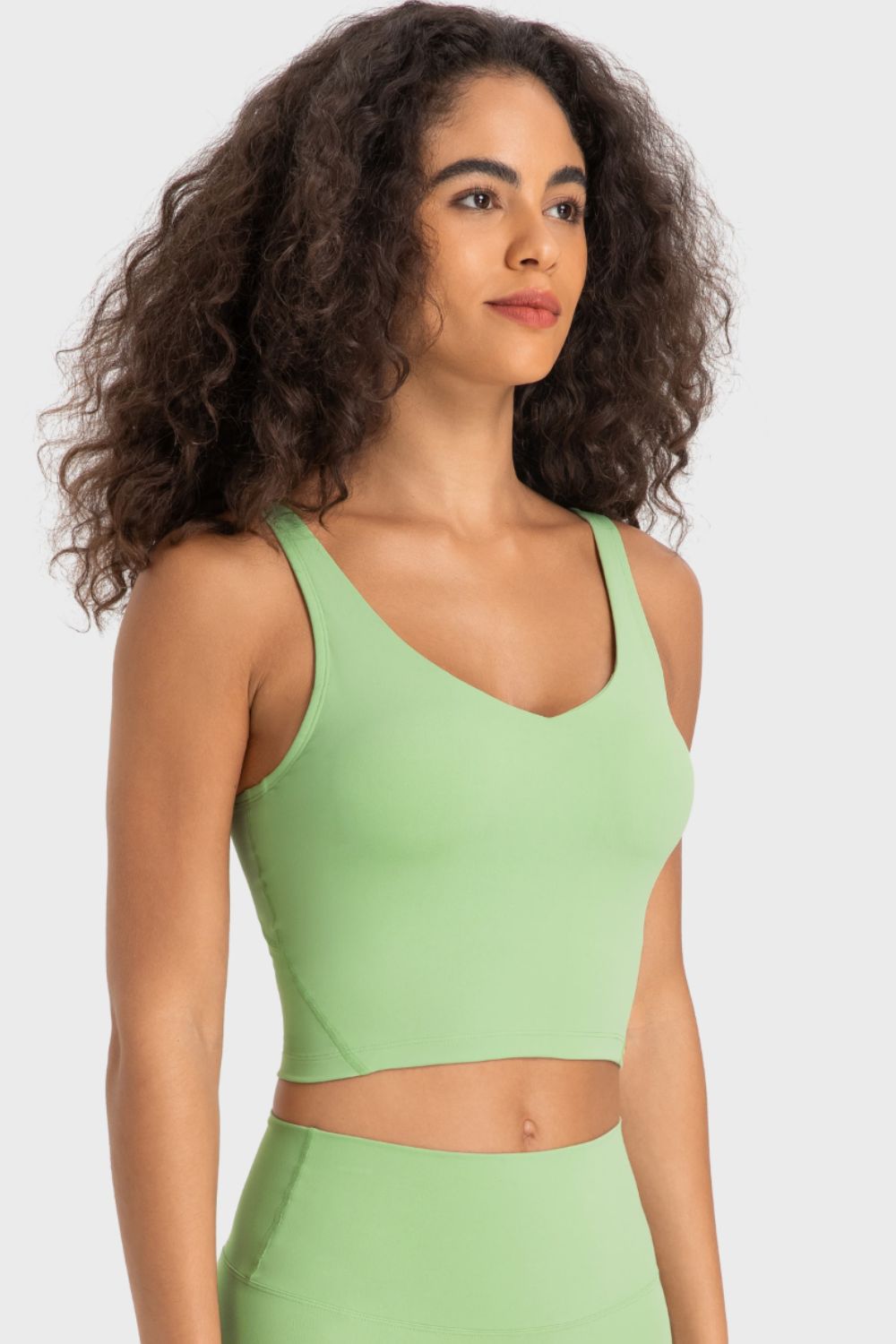 Deep V-Neck Crop Sports Bra - Premium from Momma Done Gone Crafty- Just $29.99! Shop now at Momma Done Gone Crafty