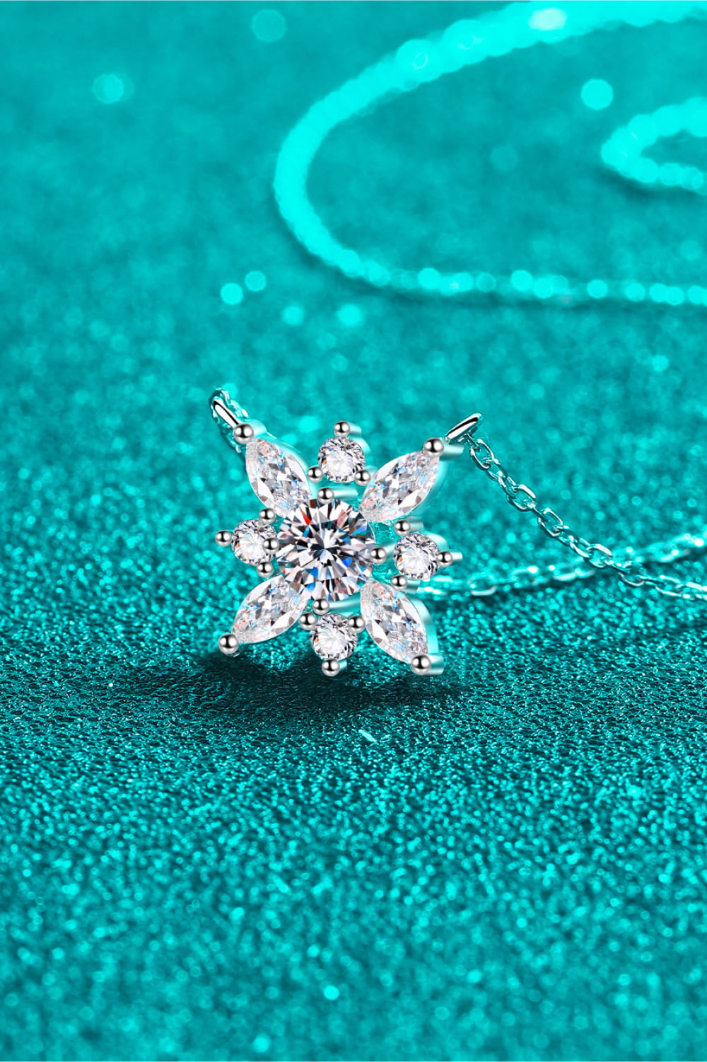 Moissanite Rhodium-Plated Necklace - Premium from Momma Done Gone Crafty- Just $66.99! Shop now at Momma Done Gone Crafty