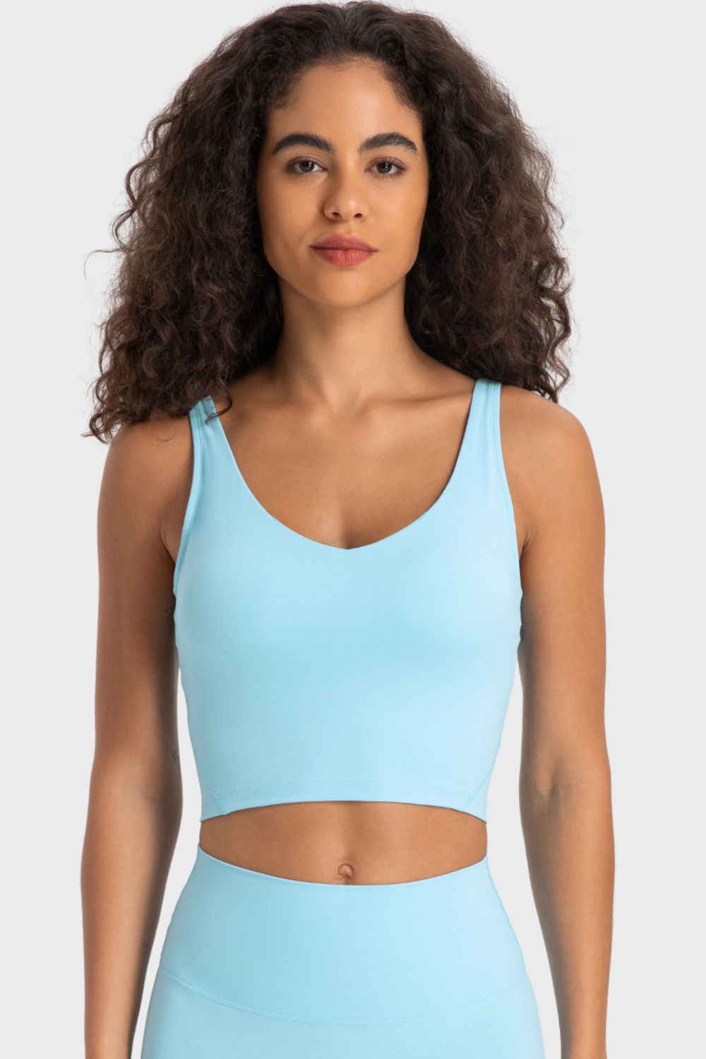 Deep V-Neck Crop Sports Bra - Premium from Momma Done Gone Crafty- Just $29.99! Shop now at Momma Done Gone Crafty