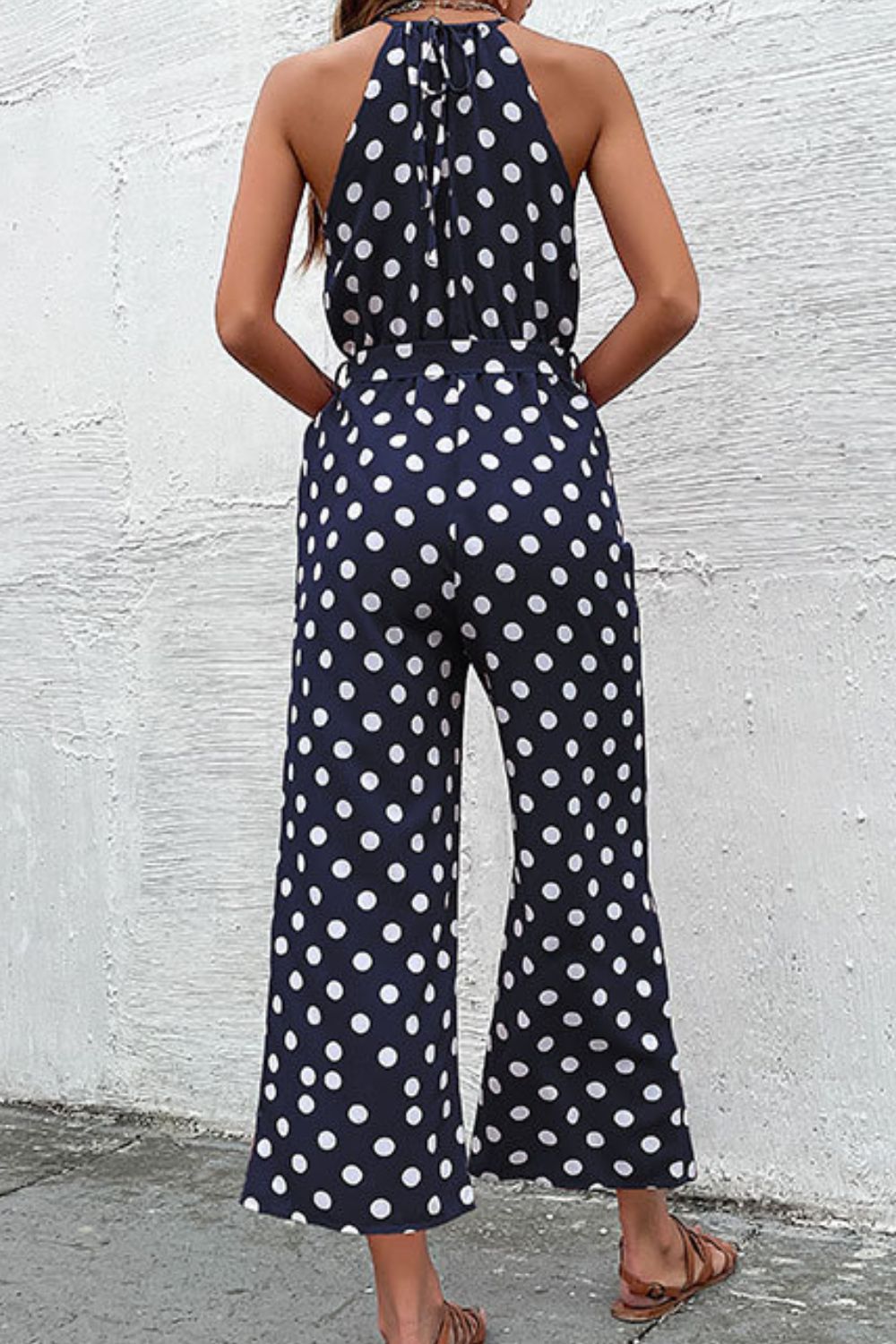 Polka Dot Grecian Wide Leg Jumpsuit - Premium from Momma Done Gone Crafty- Just $43.99! Shop now at Momma Done Gone Crafty