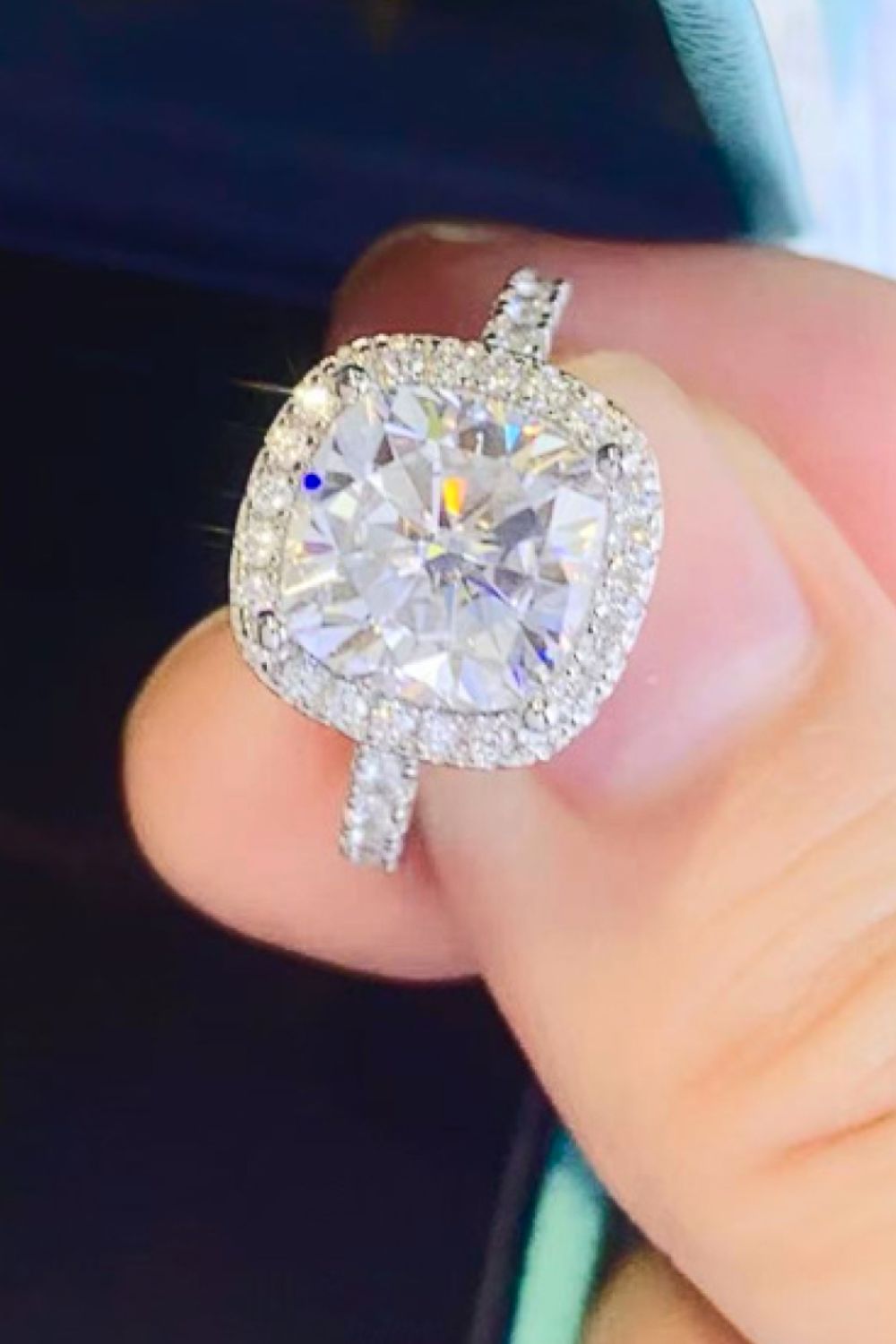 3 Carat Moissanite 925 Sterling Silver Square Ring - Premium from Momma Done Gone Crafty- Just $243.99! Shop now at Momma Done Gone Crafty