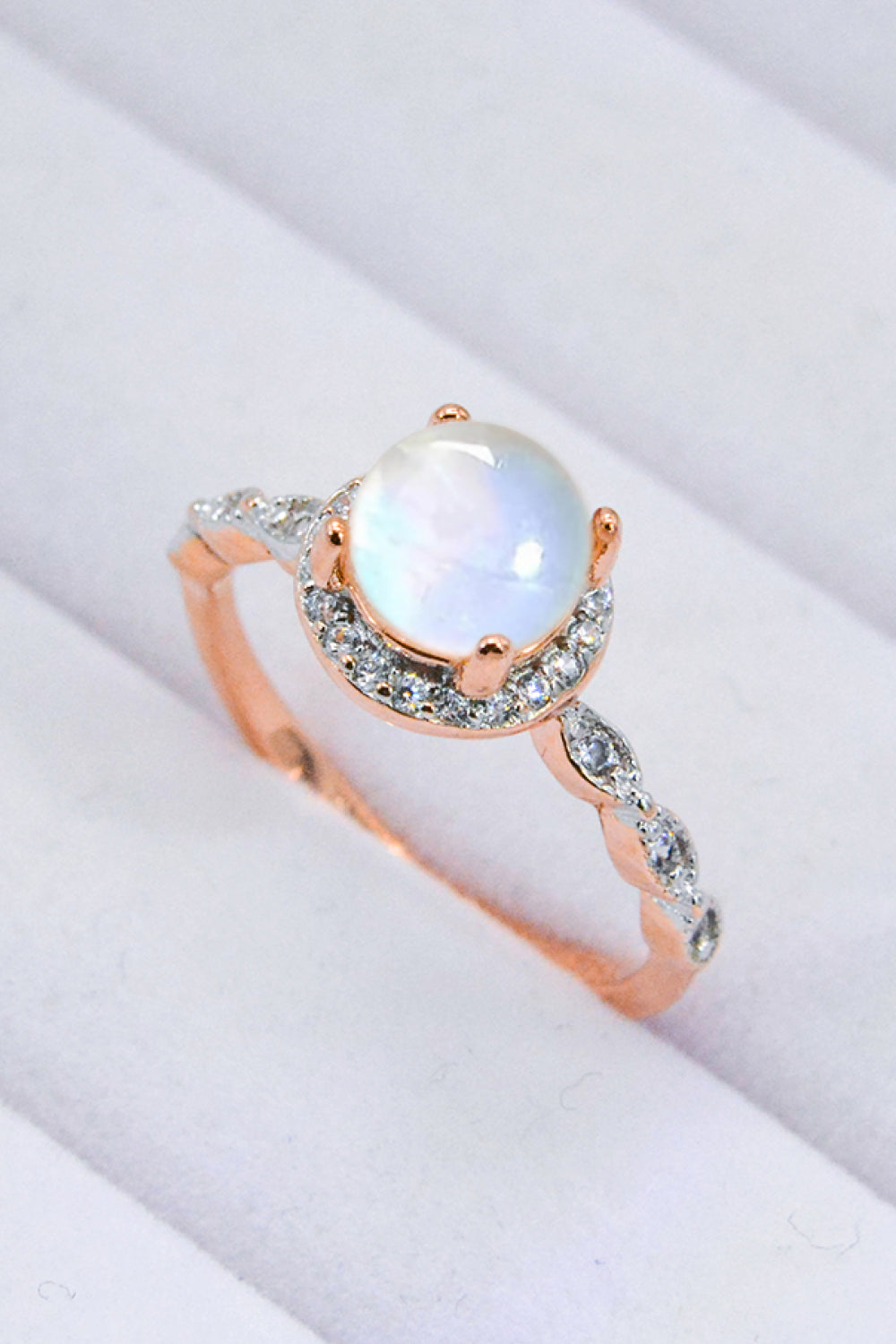 Round Moonstone Ring - Premium from Momma Done Gone Crafty- Just $42.99! Shop now at Momma Done Gone Crafty