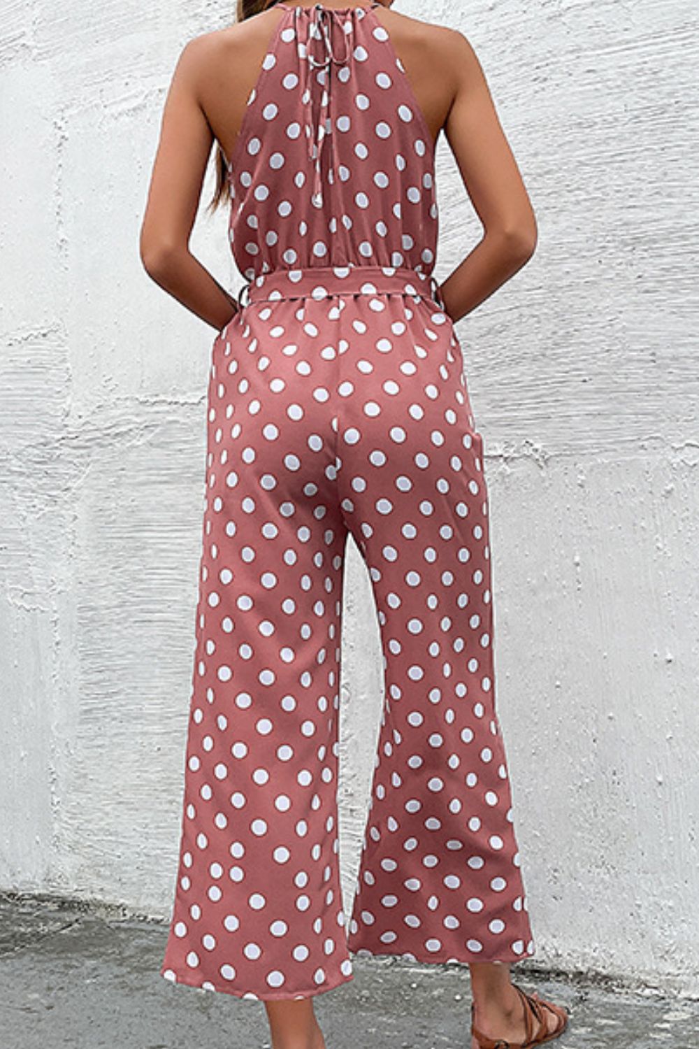 Polka Dot Grecian Wide Leg Jumpsuit - Premium from Momma Done Gone Crafty- Just $43.99! Shop now at Momma Done Gone Crafty