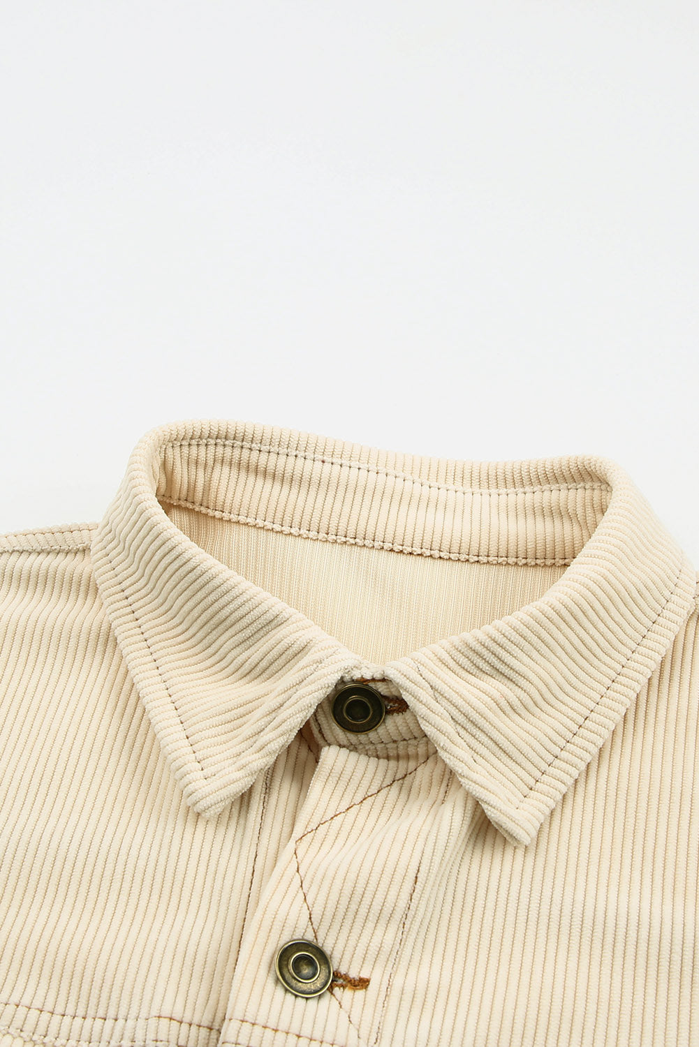 Button Up Pockets Striped Color Block Corduroy Jacket - Premium Outerwear from Momma Done Gone Crafty- Just $56.94! Shop now at Momma Done Gone Crafty