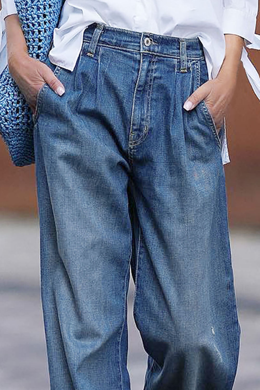 Blue Slouchy Wide Leg Jeans - Premium Bottoms/Jeans from Ashes 2 Wildflowers Boutique, LLC- Just $41.40! Shop now at Ashes 2 Wildflowers Boutique, LLC