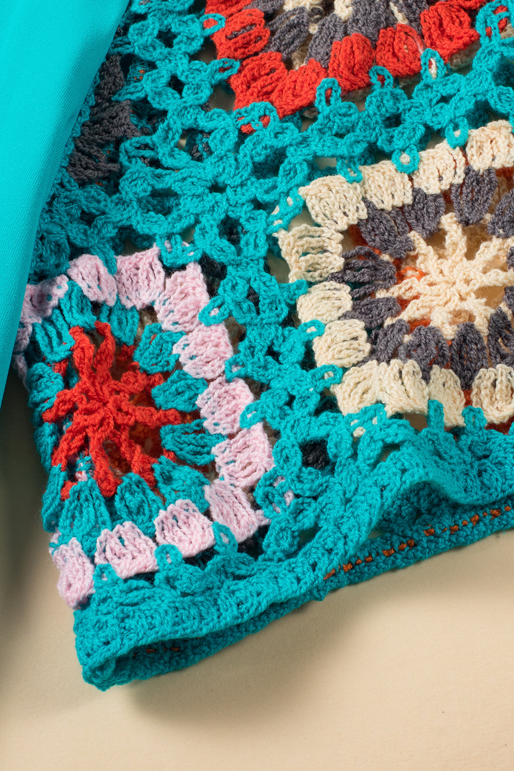 Turquoise Floral Crochet Short Sleeve Top - Premium Tops/Tops & Tees from Ashes 2 Wildflowers Boutique, LLC- Just $32.99! Shop now at Ashes 2 Wildflowers Boutique, LLC